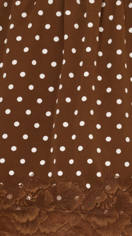 Kiki Lace Mini Skirt - Chocolate Polka