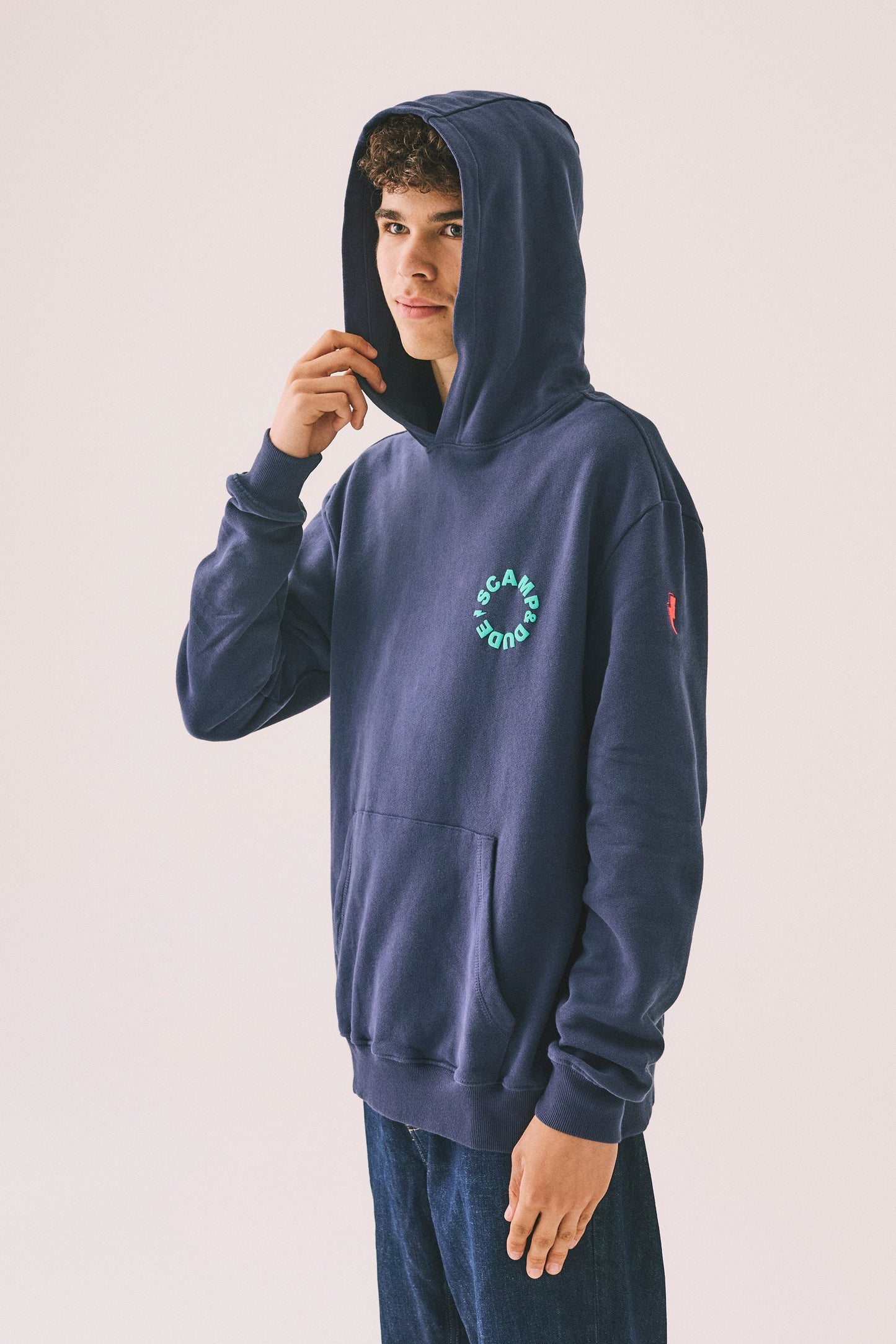 Men's Navy with Green Graphic Hoodie