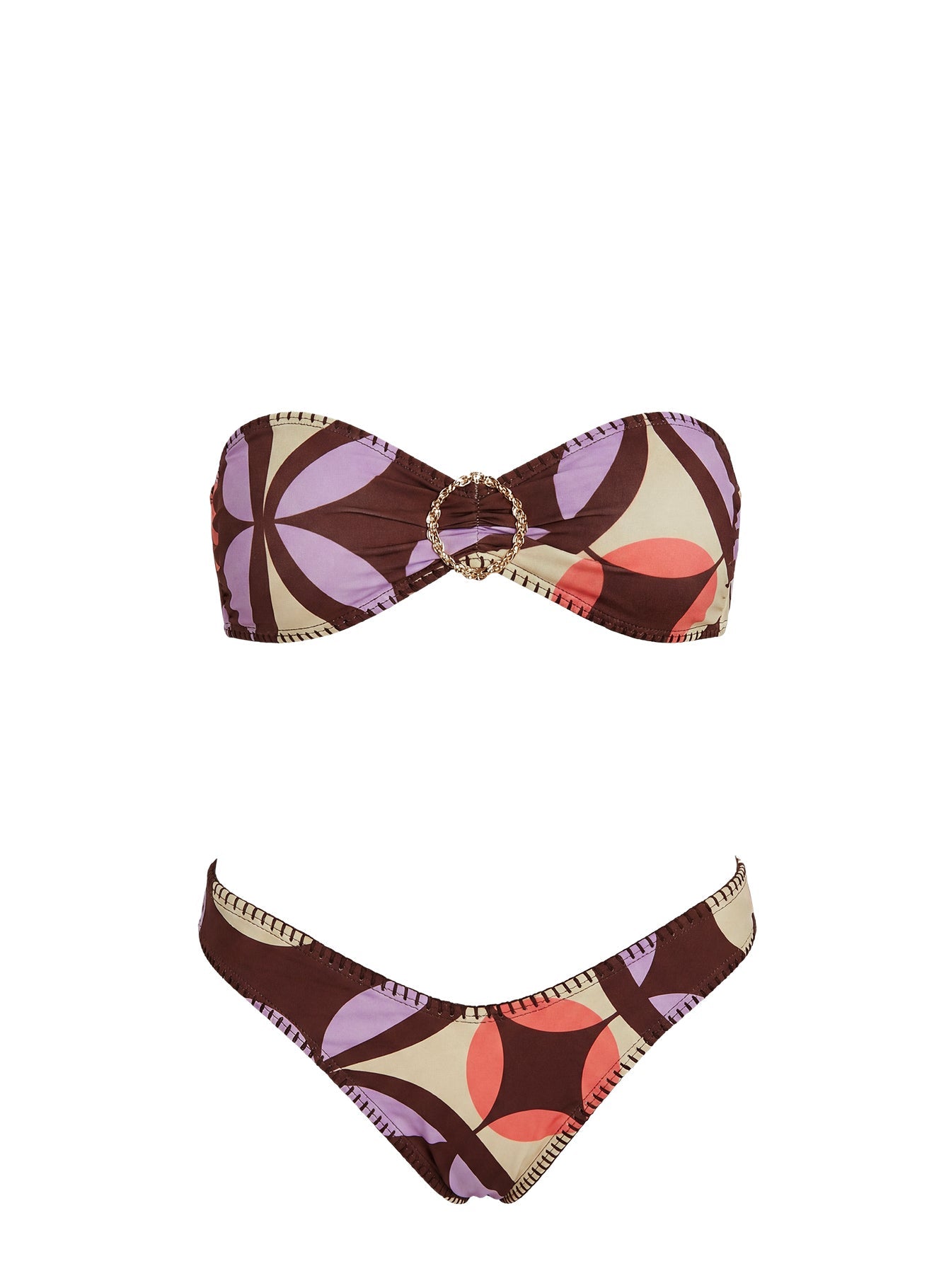 Calbira Cheeky Bikini Bottoms Vintage Geo