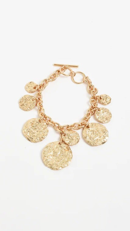 Molten Metal Disc Bracelet - Gold