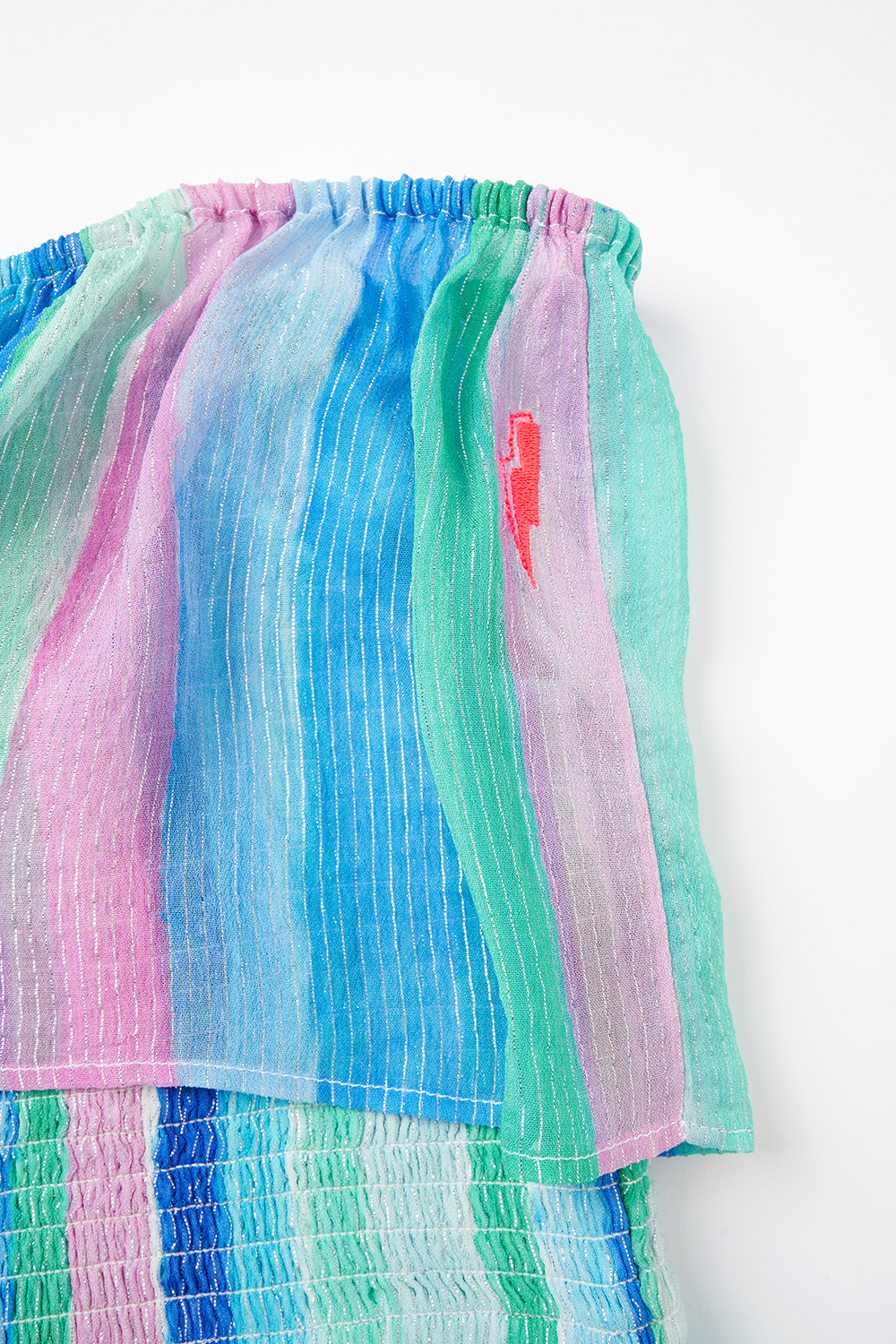 Rainbow Stripe Bardot Maxi Dress