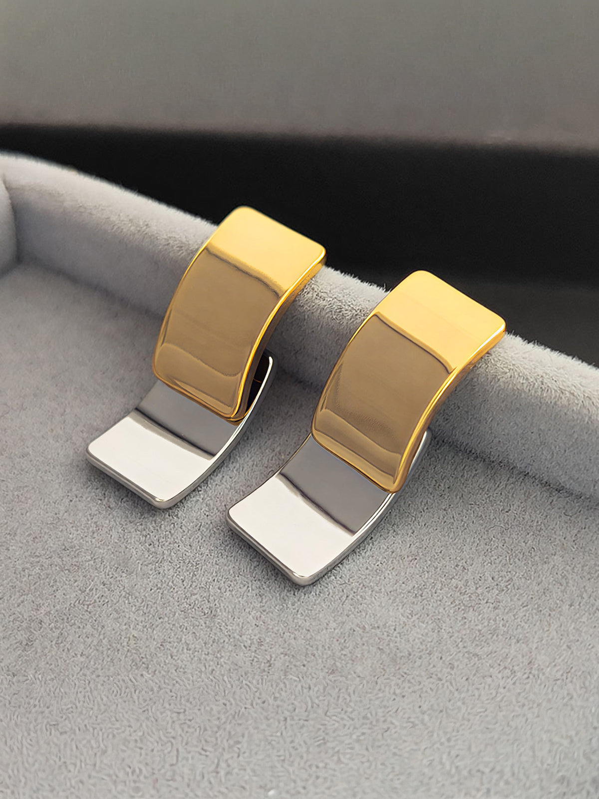 Two-Tone Minimalist Hoop Earrings