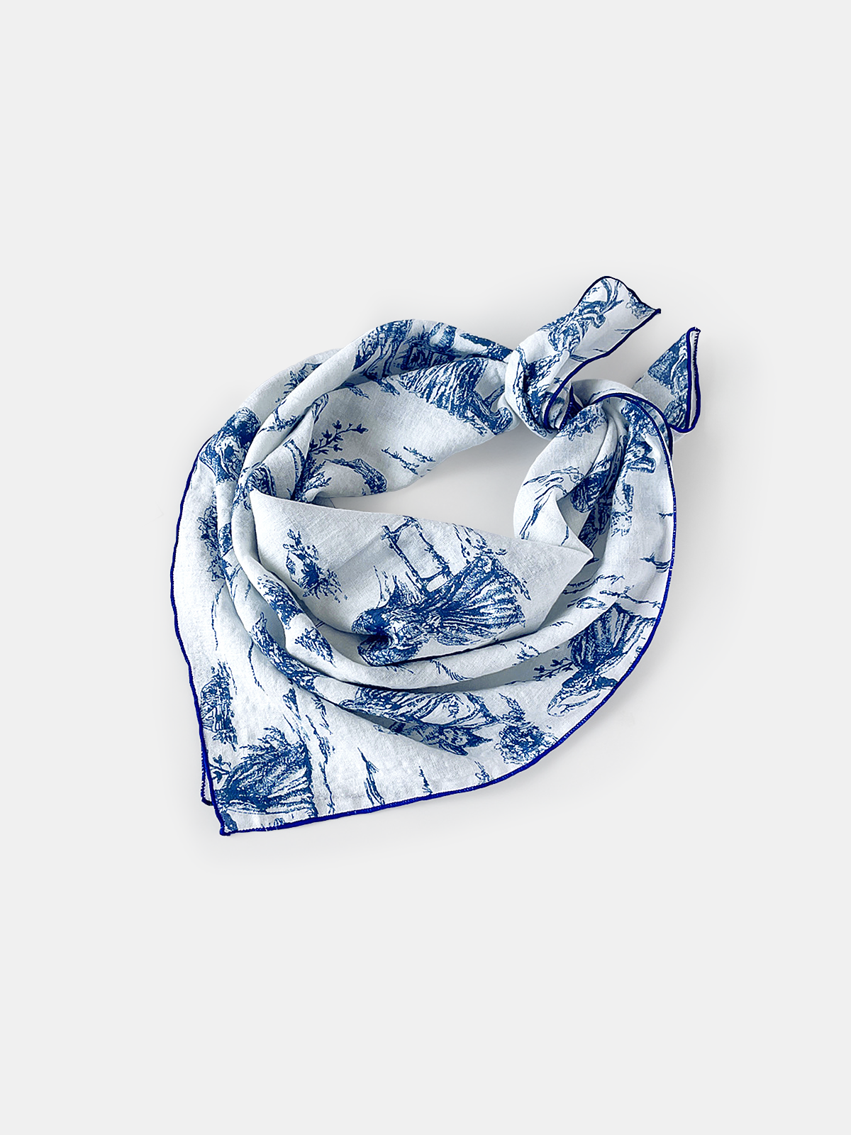 Toile Print Cotton Bandana Scarf
