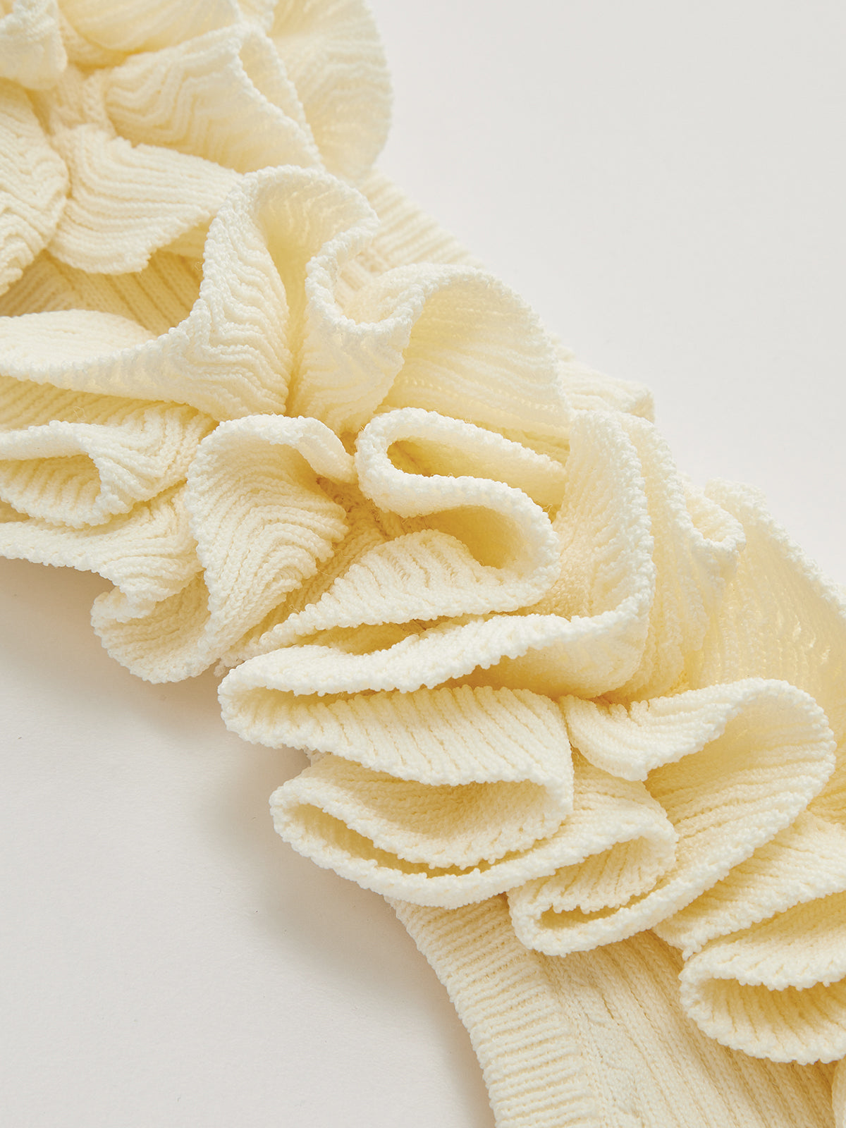 Ruffled Strap Ribbed Knit Tank Top