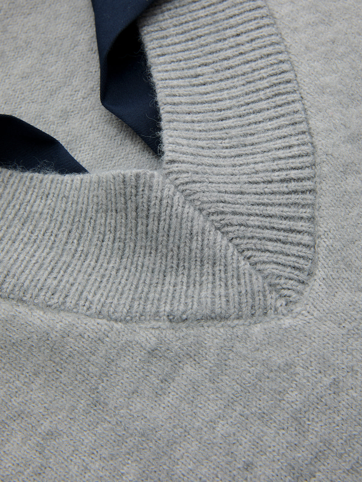 Contrast Collar Elbow Sleeve Knit Top in Premium Fabric