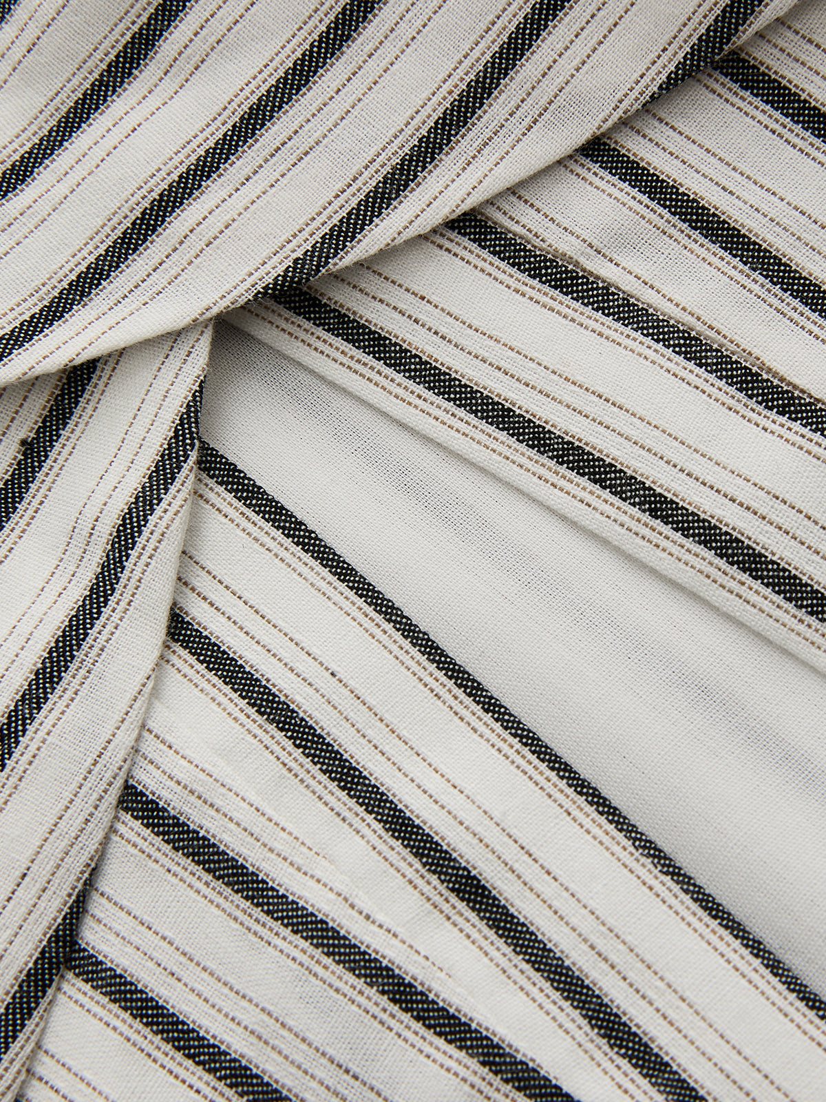 Cotton Striped Cross Wrap Top & Pants Set