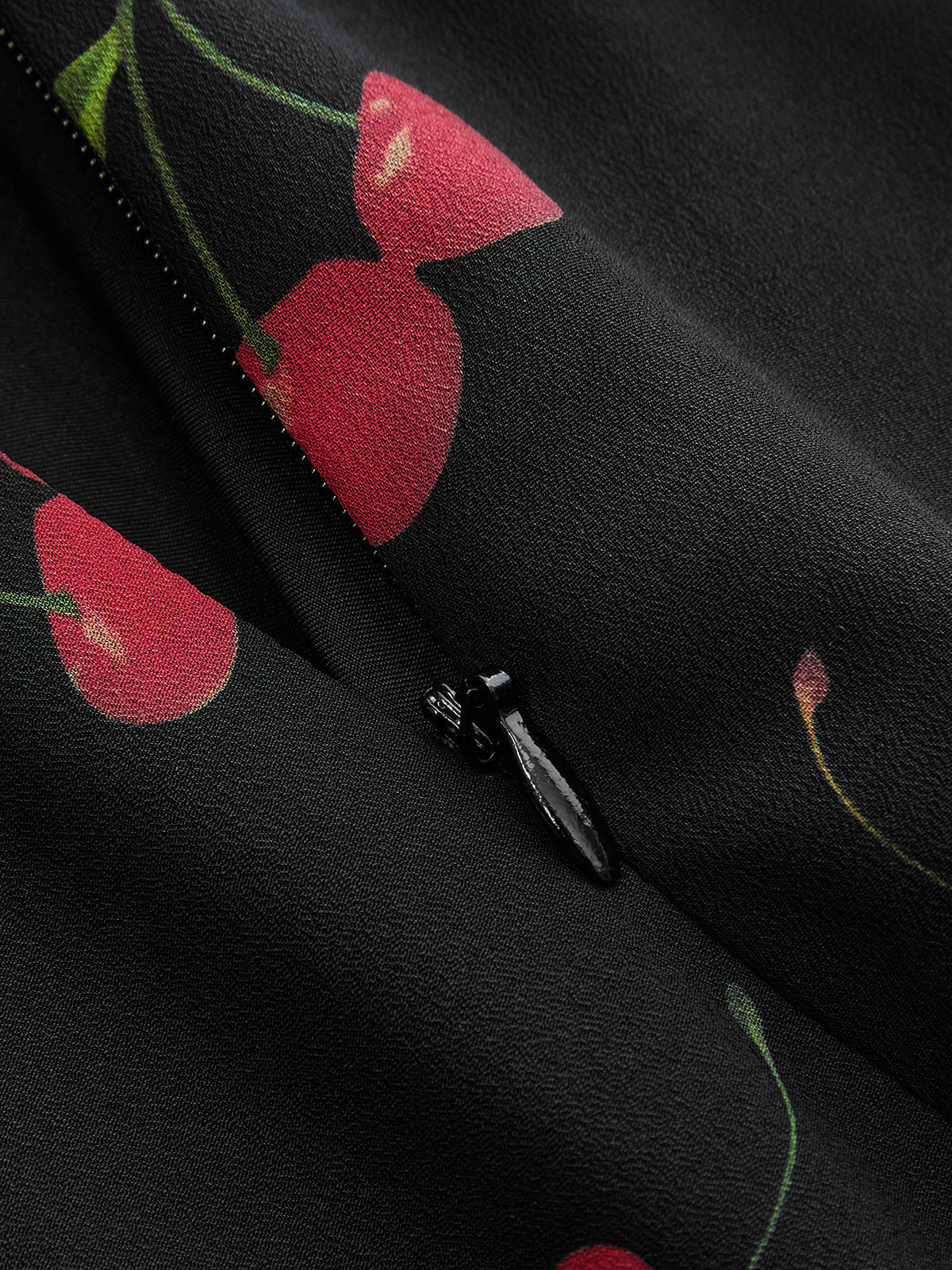 Cherry Print Sleeveless V-Neck Mini Dress