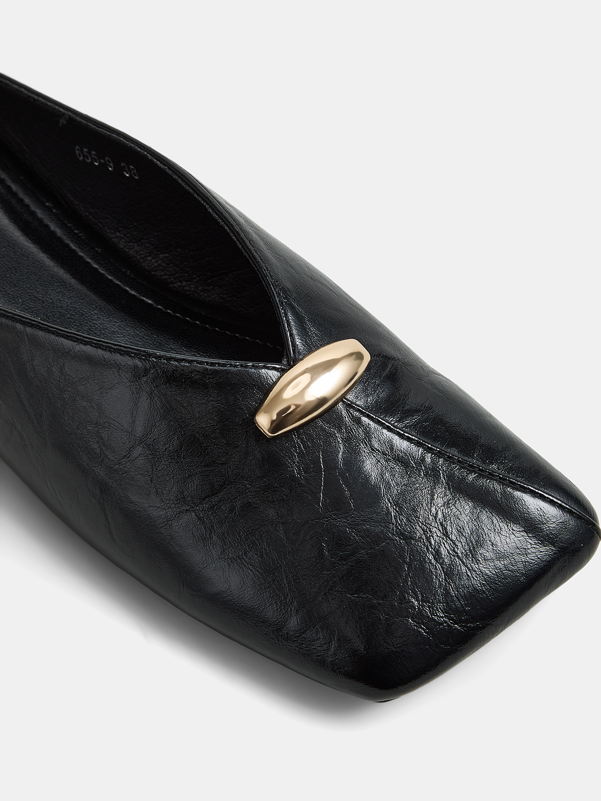 Square Toe Metal Decor Backless Mules