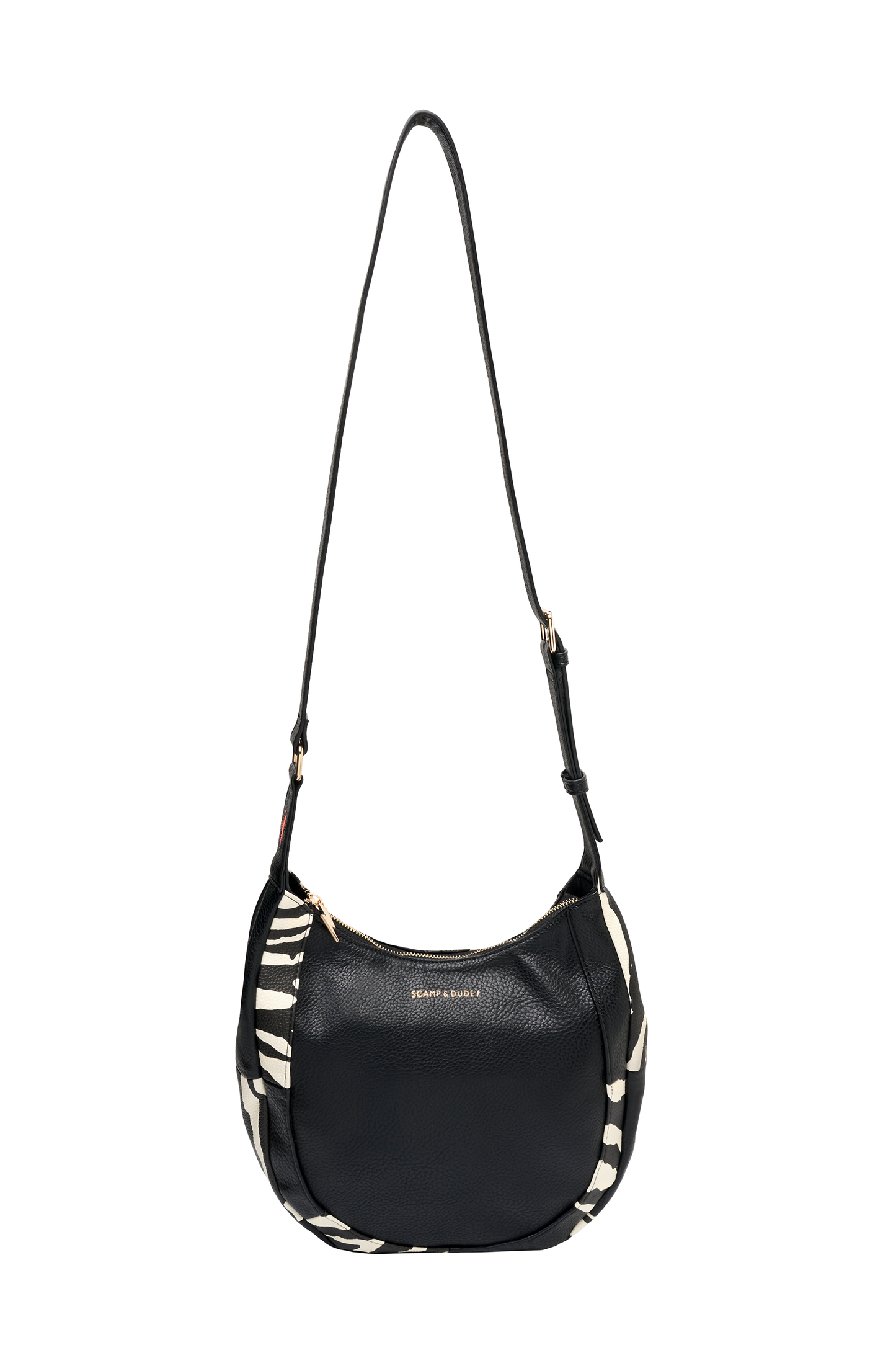 Ivory with Black Zebra Patchwork Cross Body Bag