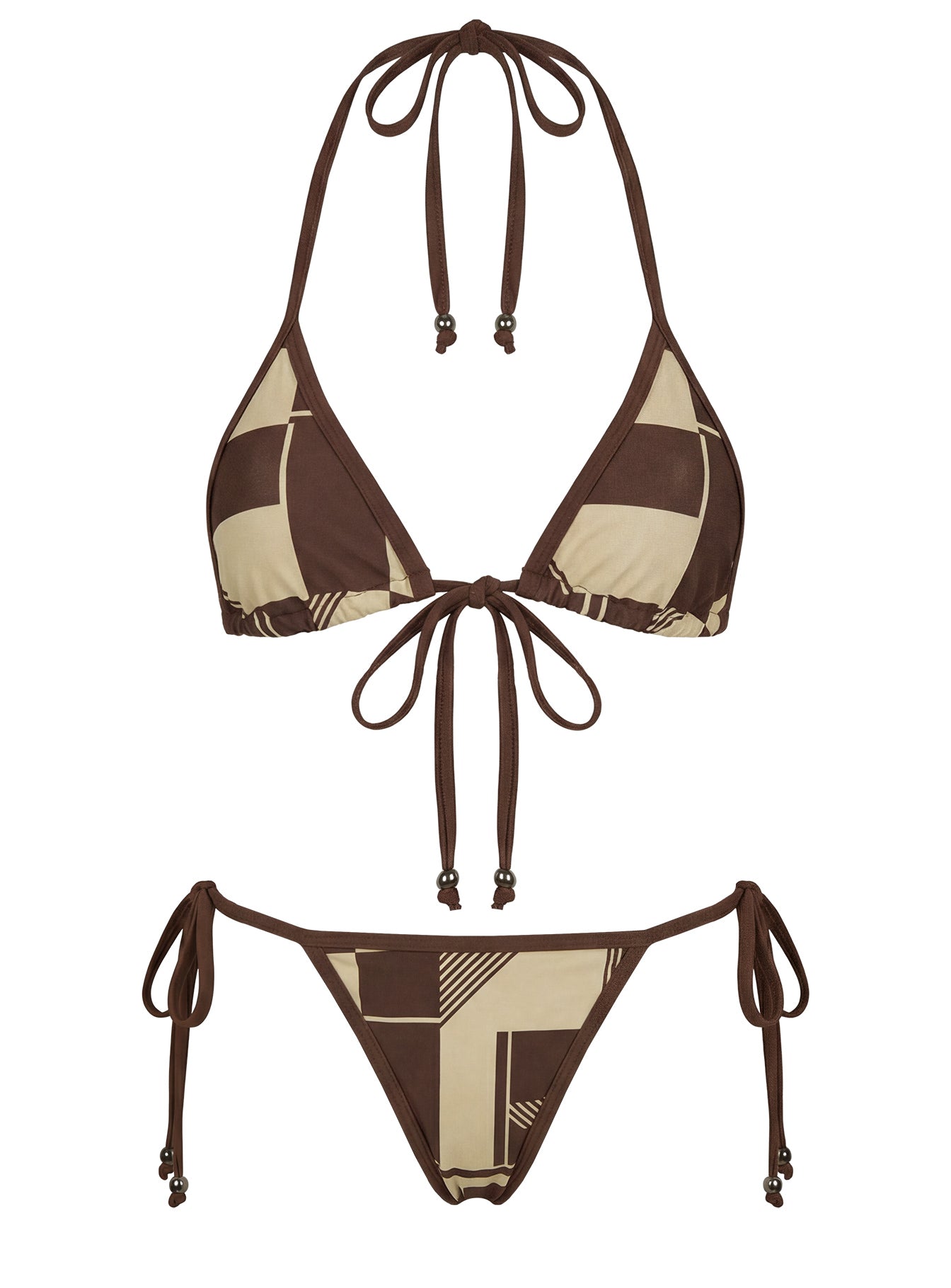 Blaylock Triangle Bikini Top Yellow Geo