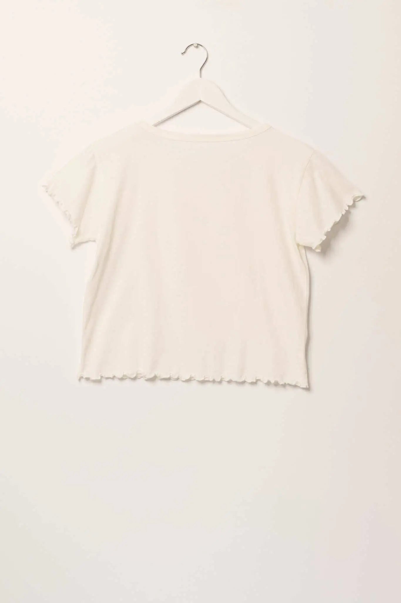 Los Angeles Cropped Lettuce-Edge Graphic Baby Tee