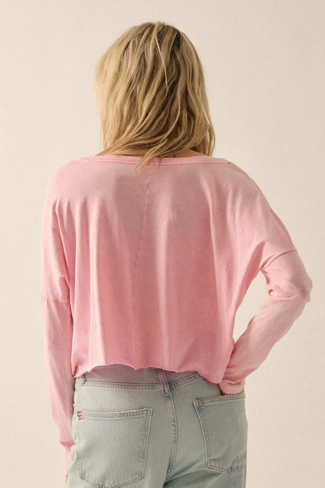 Romantic Roses Cropped Long-Sleeve Graphic Tee