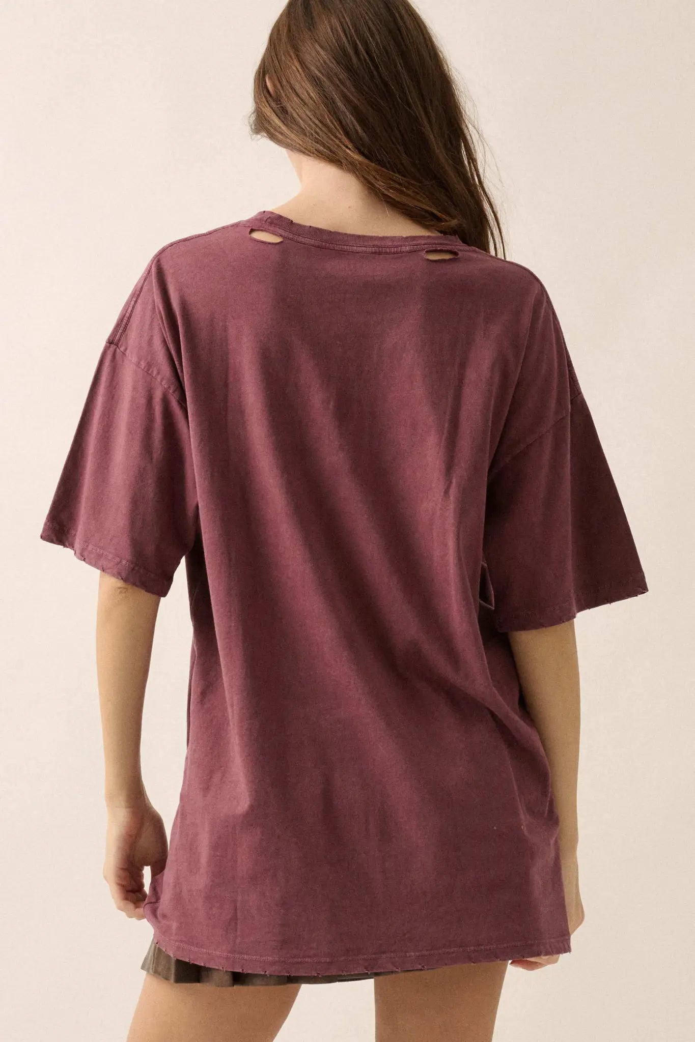 Butterfly Kisses Oversize Distressed Graphic Tee