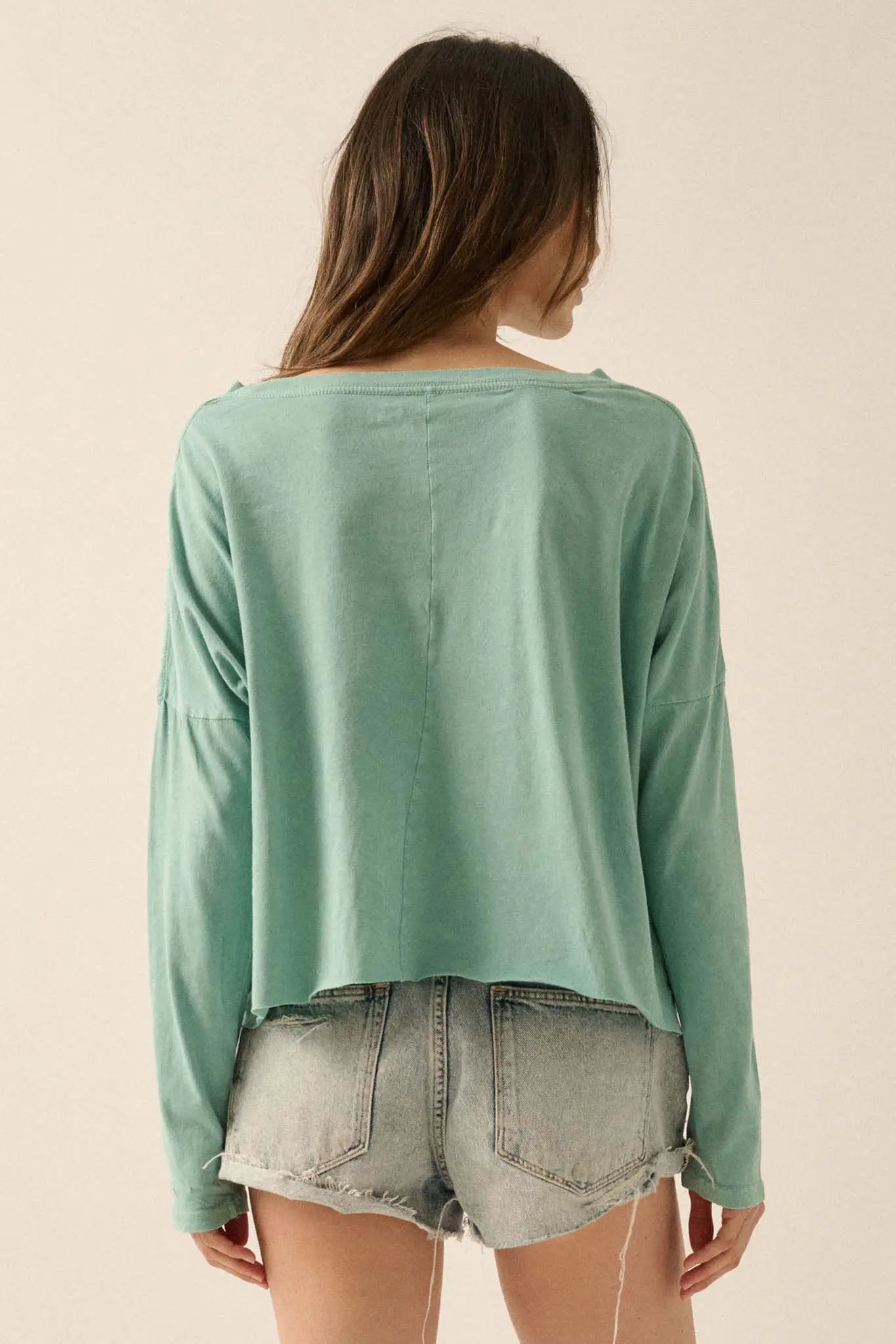 Old Town Stranger Cropped Long-Sleeve Graphic Tee