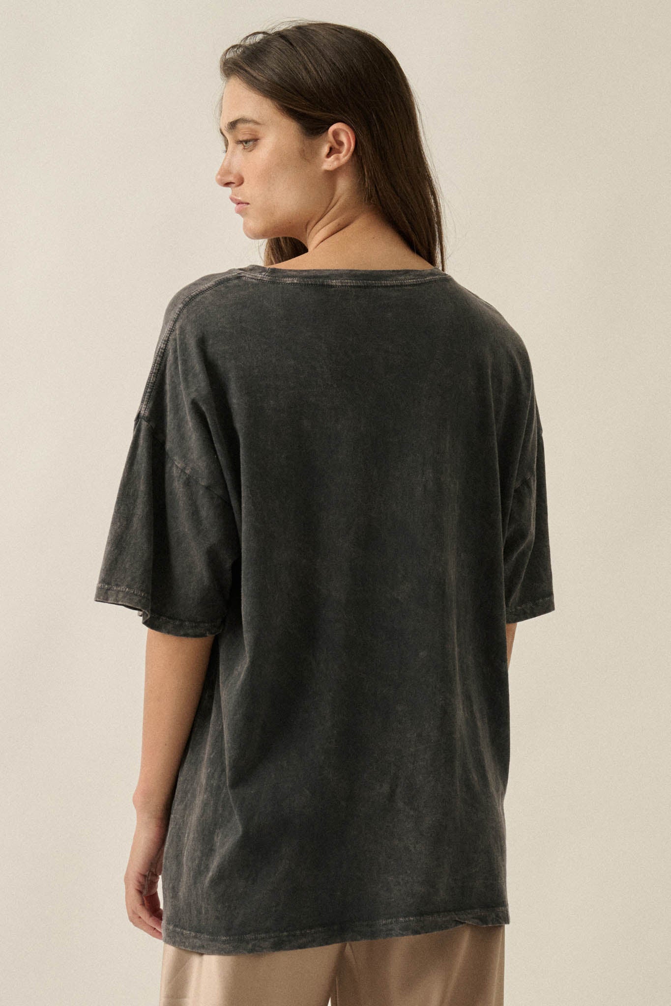 Golden Giraffe Vintage-Wash Oversize Graphic Tee