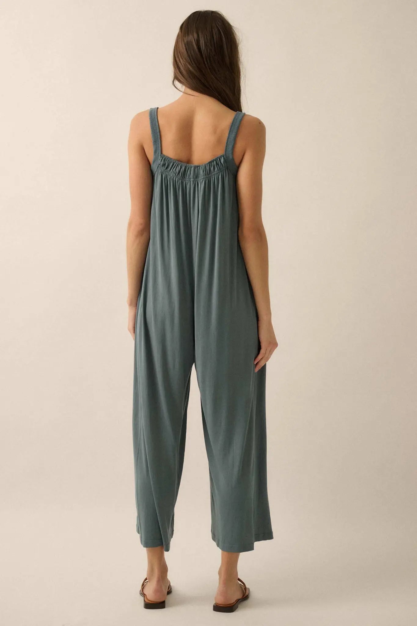 Better Than Ever Gathered Wide-Leg Modal Jumpsuit