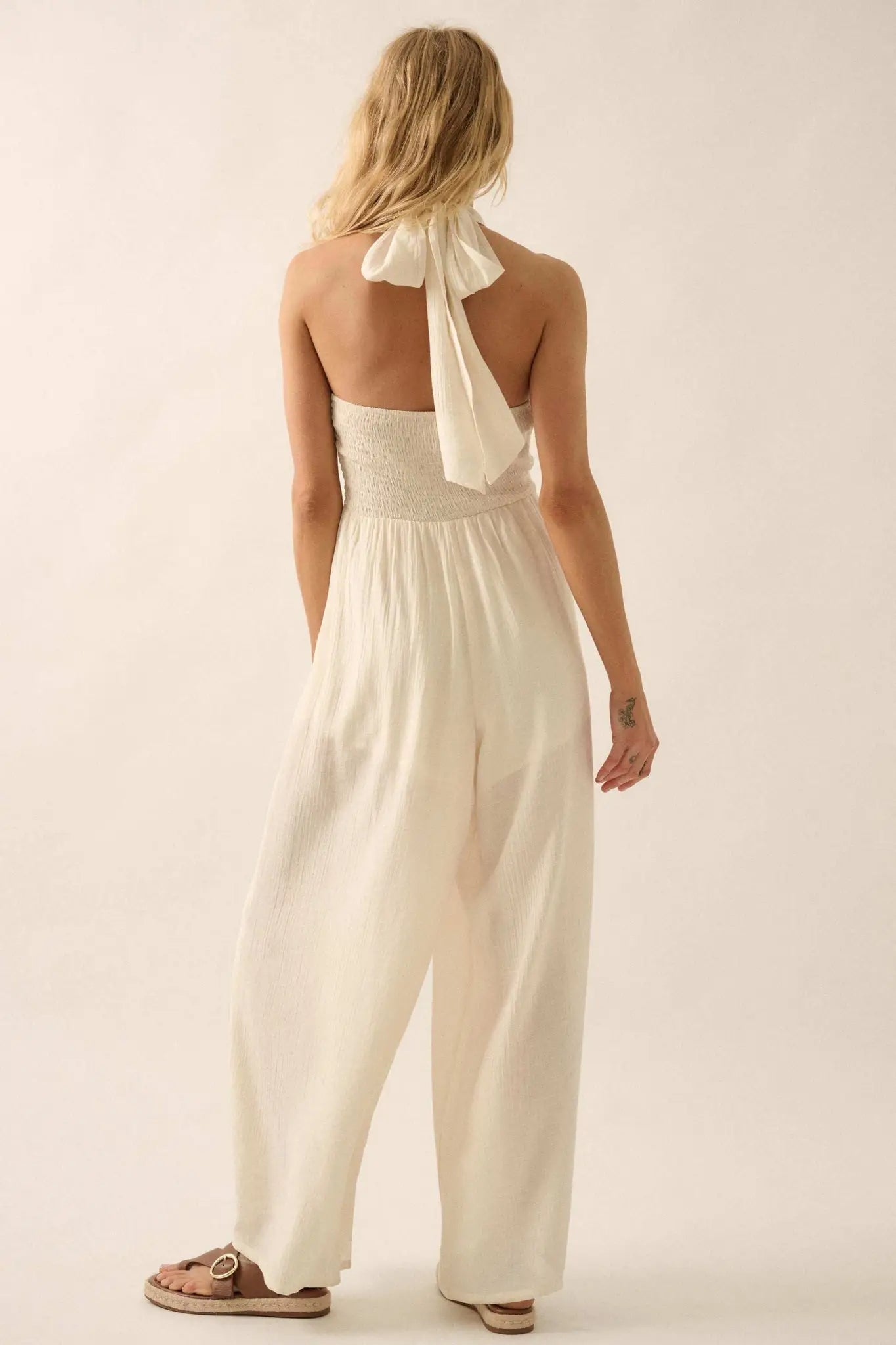 Peaceful Days Tonal-Stripe Two-Way Tulip Jumpsuit