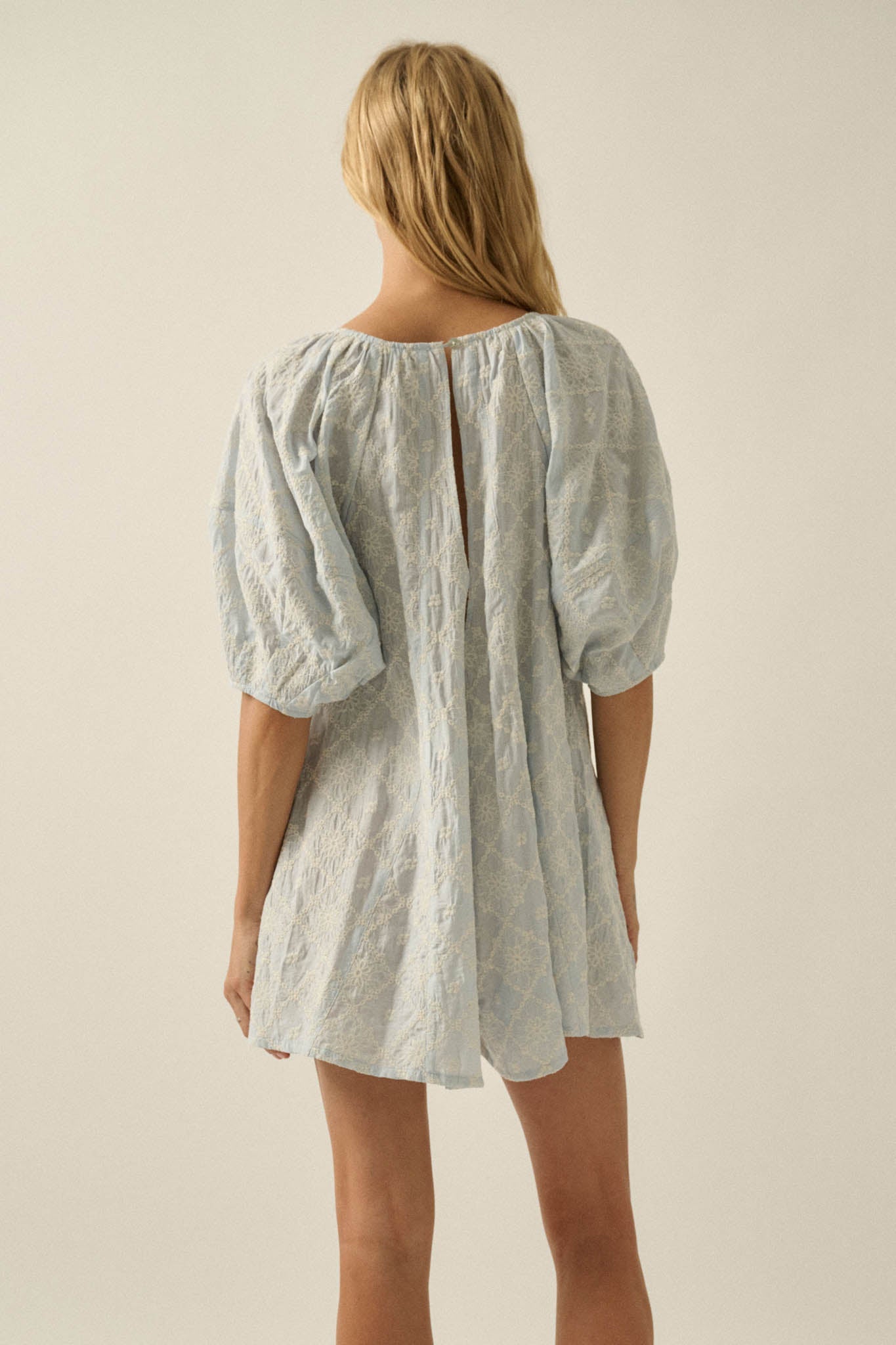 Flirt Alert Floral-Embroidered Babydoll Romper