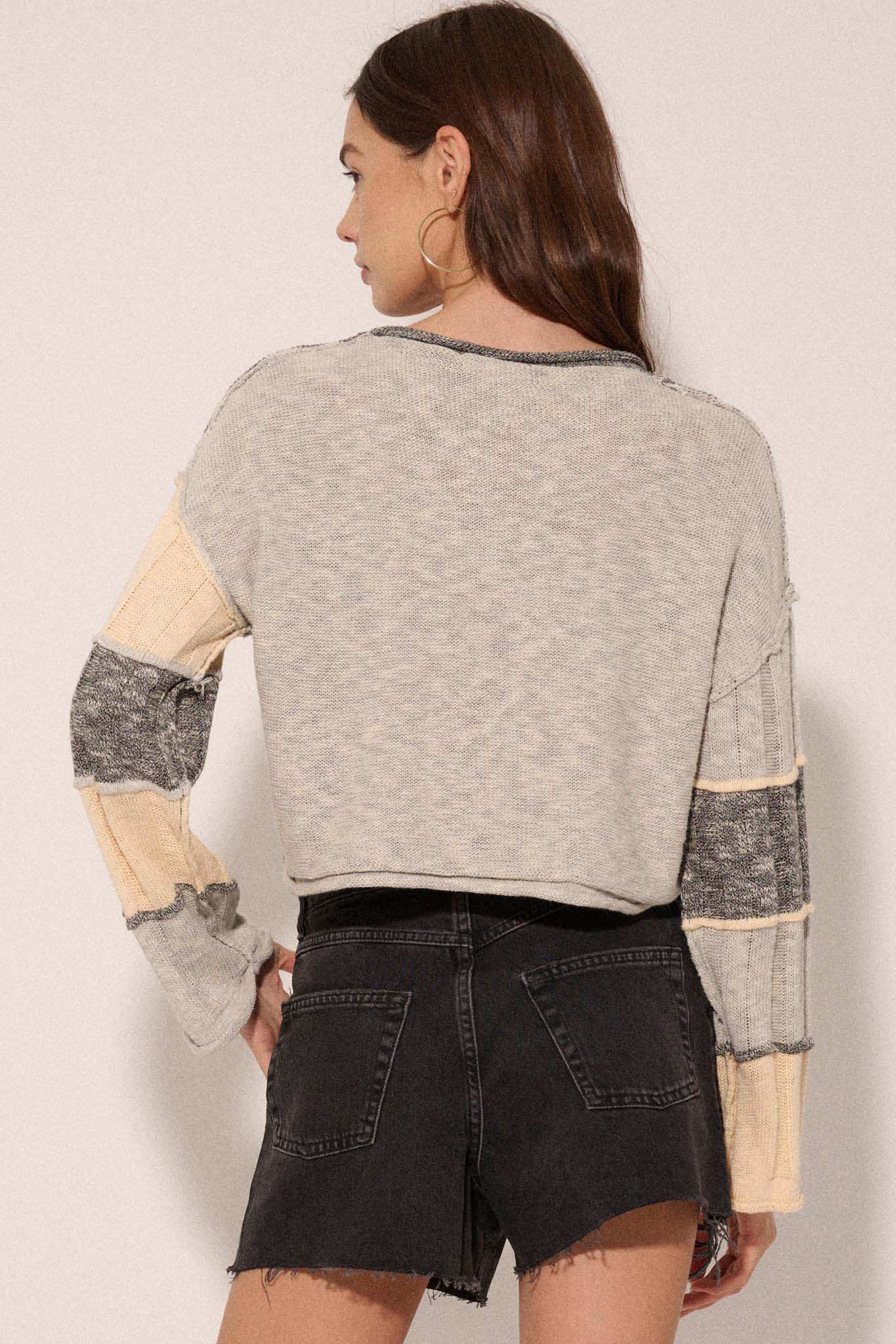 Make or Break Exposed-Seam Colorblock Sweater