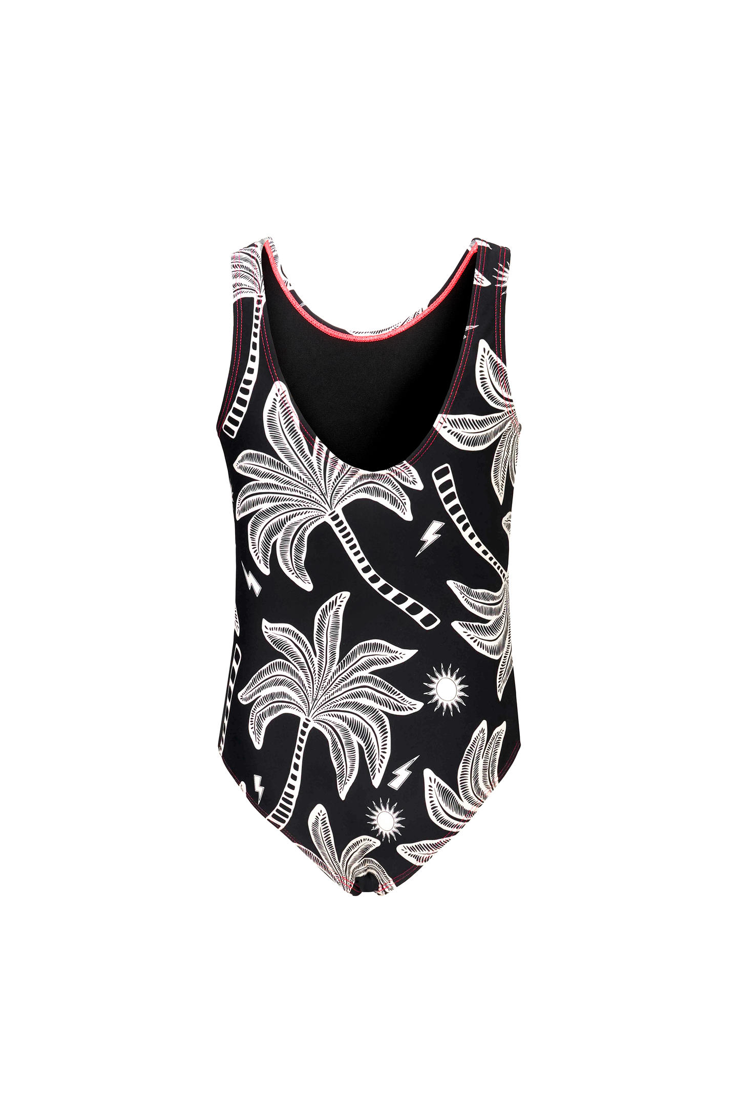 Kids Black with Off White Palm Spring Swimsuit