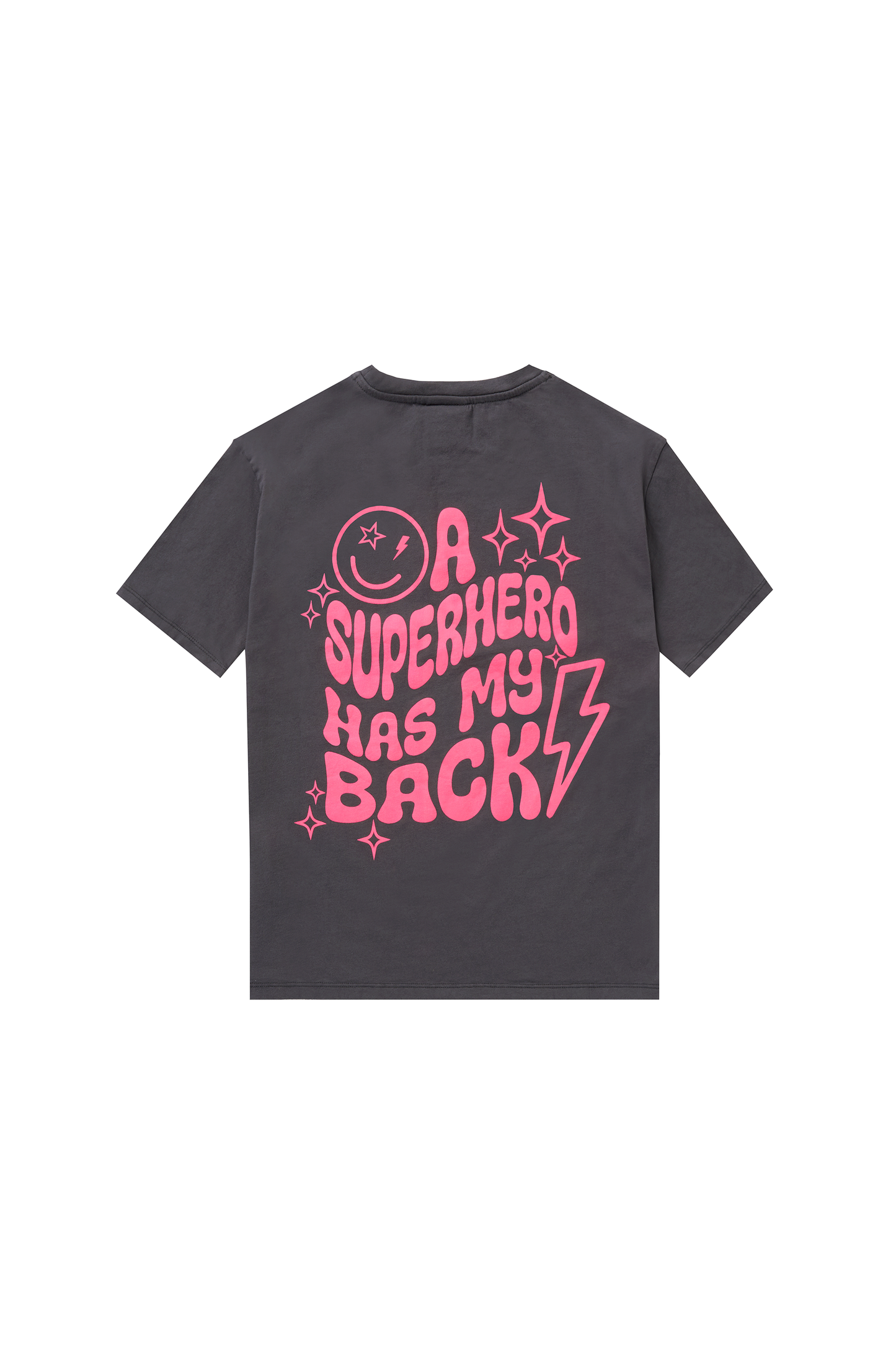 Kids Grey with Neon Pink Slogan T-Shirt