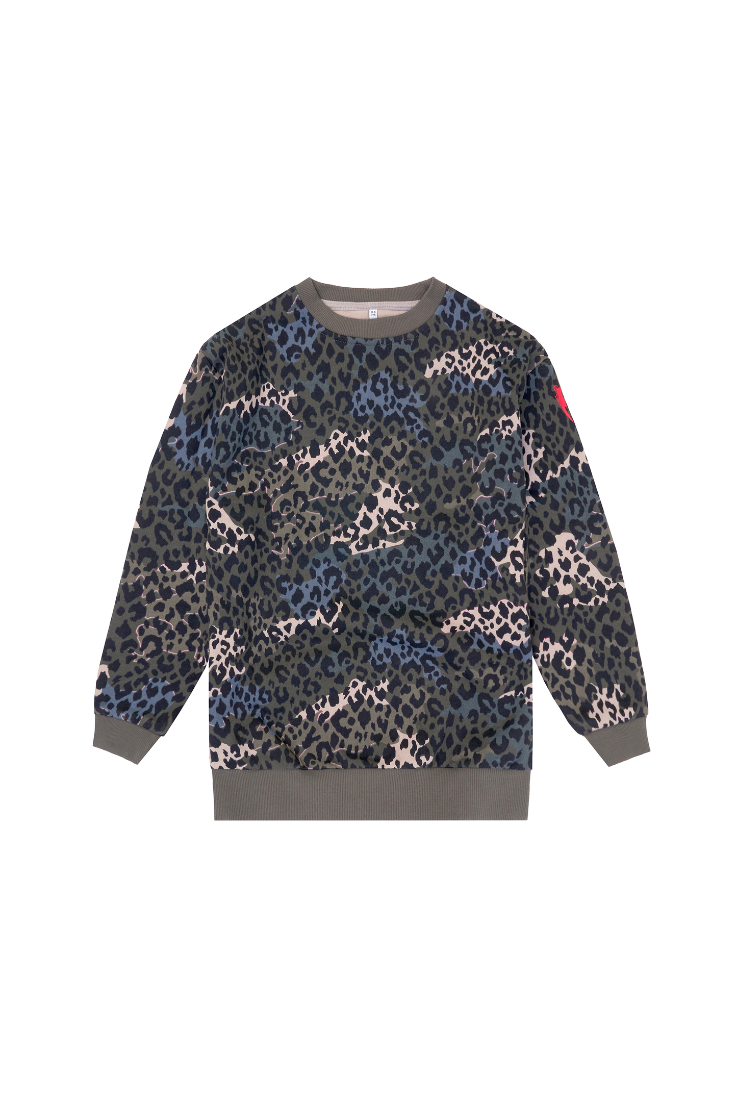 Kids Khaki with Green Wild Camo Oversized Sweatshirt