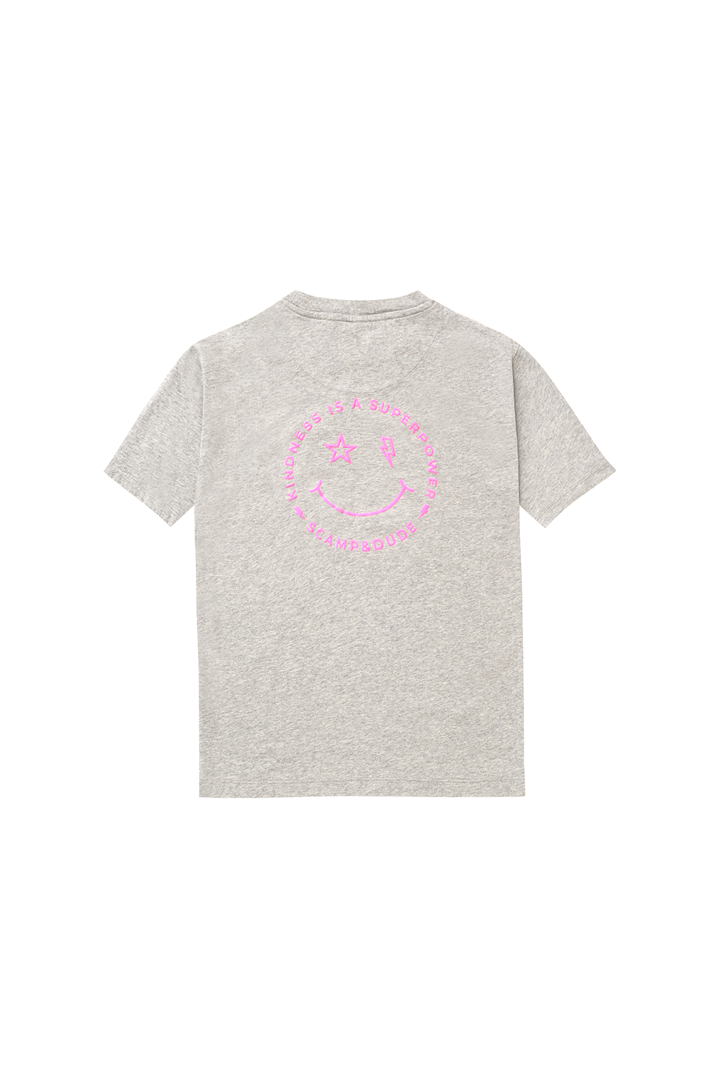 Kids Grey Marl Oversized Smiley Face T-Shirt