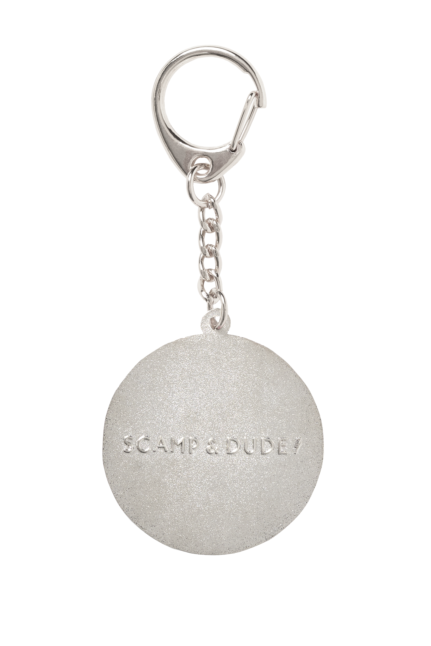 Green Smiley Face Metal Keyring