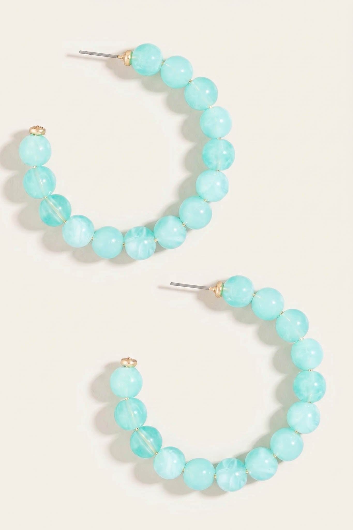Barrington Marble Resin Bead Hoop Earrings