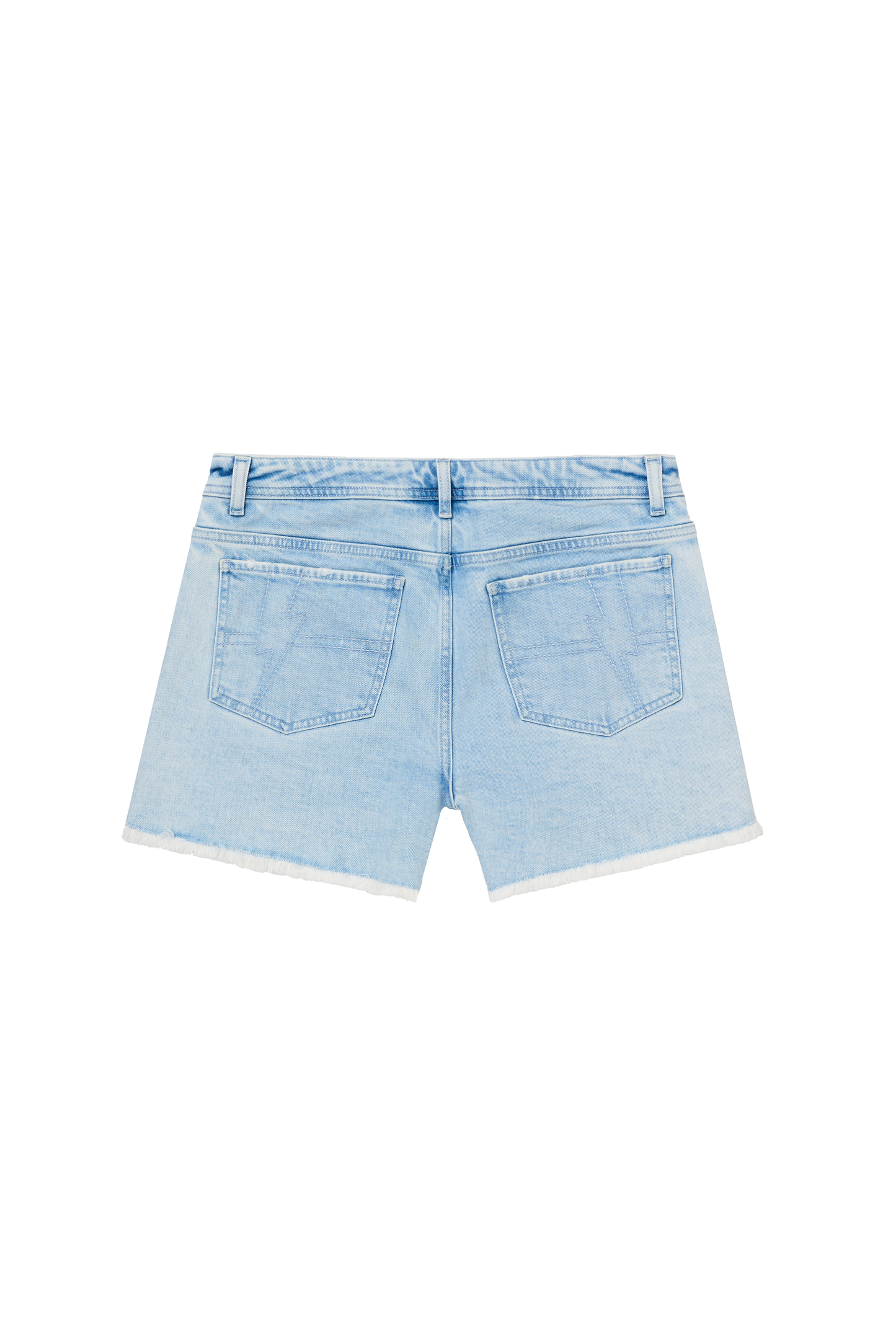 Ice Blue Wash Distressed Denim Shorts