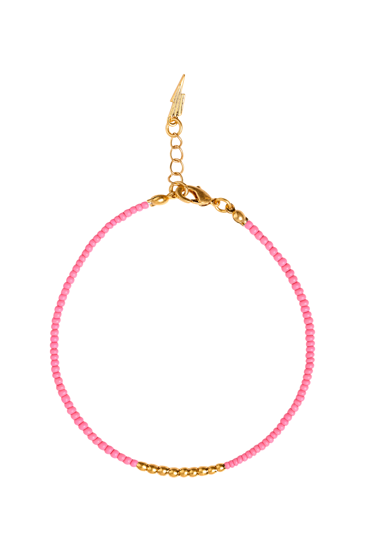 Gold and Coral Beaded Bracelet