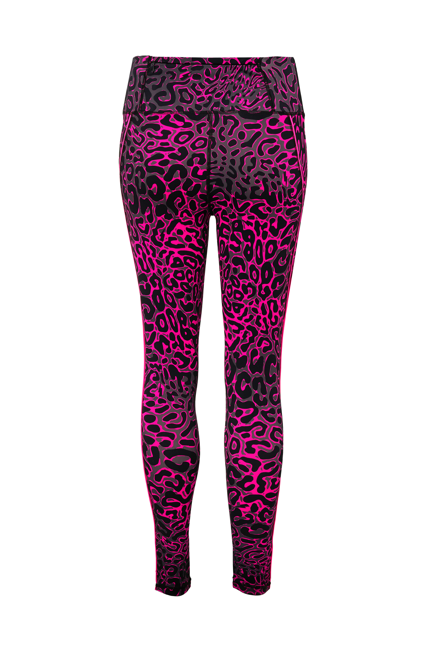 Grey with Pink Leopard Ray 7/8 Length Active Leggings