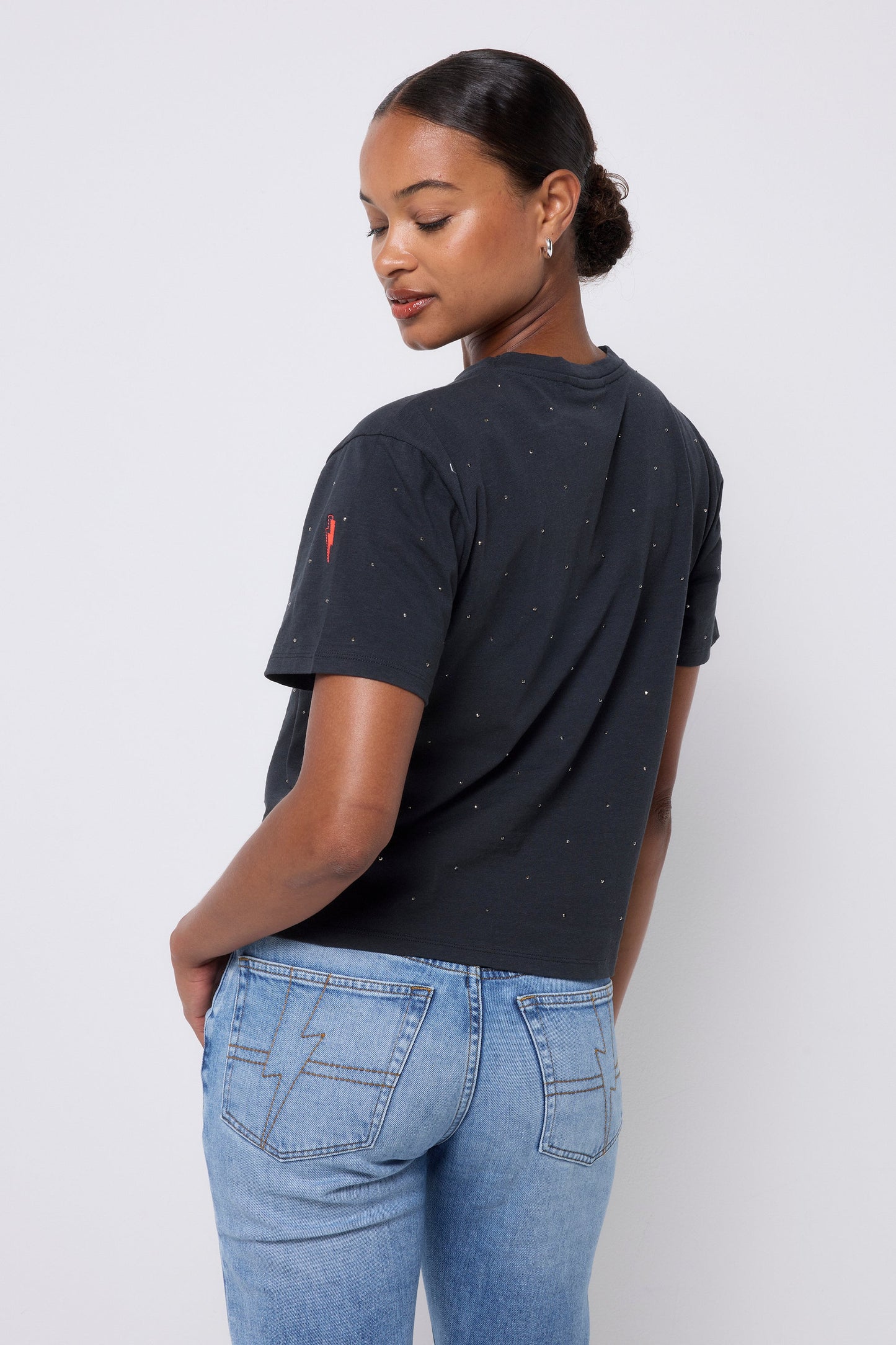 Dark Grey Studded T-Shirt