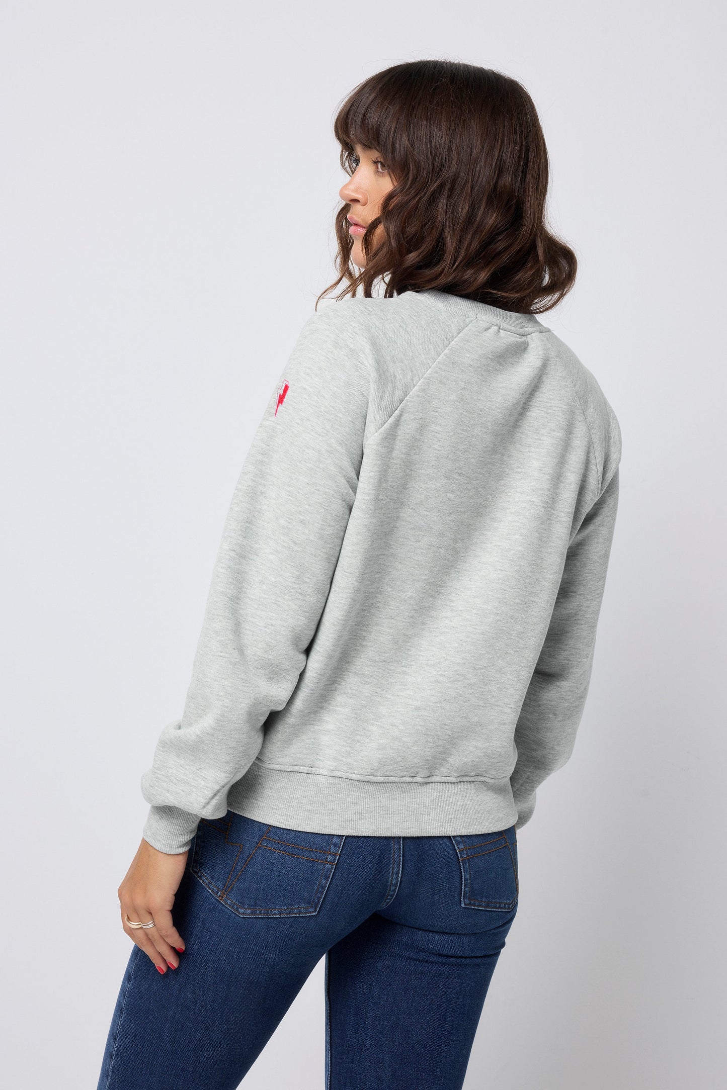 Grey Marl Duder Embroidery Sweatshirt