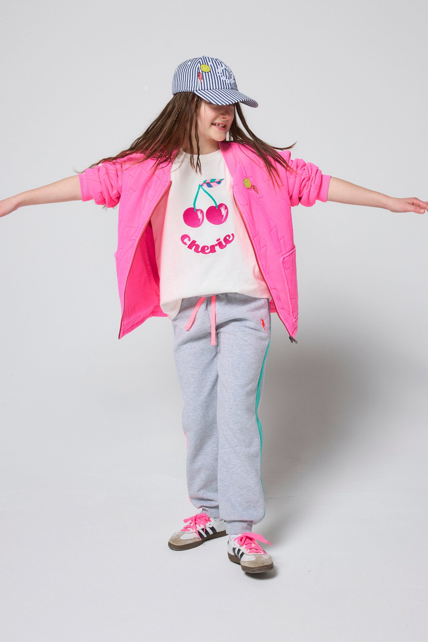Kids White Cherry Print T-Shirt
