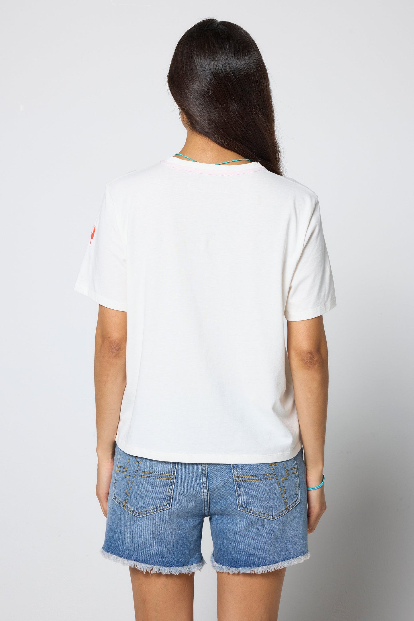 White Cherry Print T-Shirt
