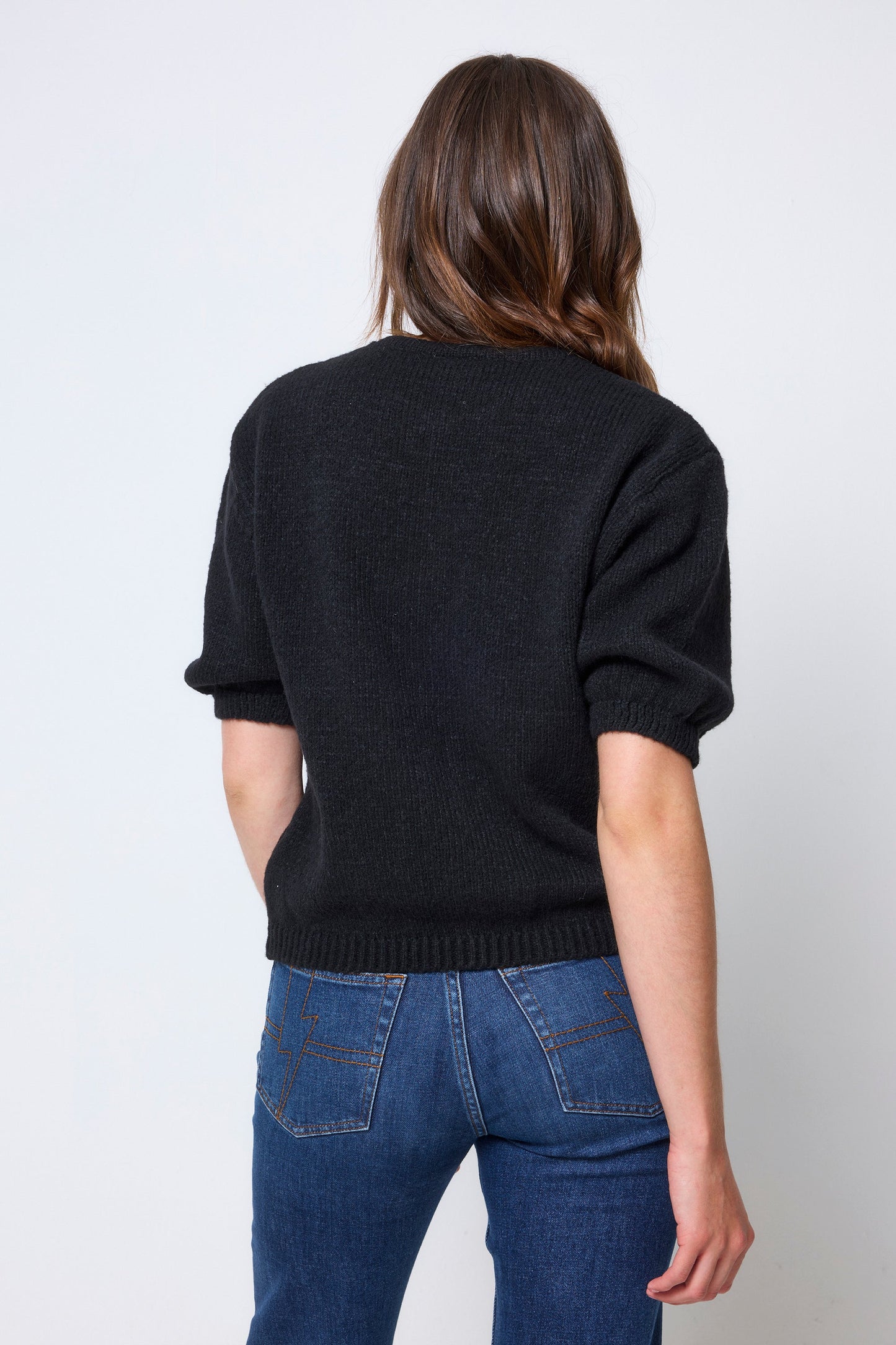 Black Short Sleeve Cardigan