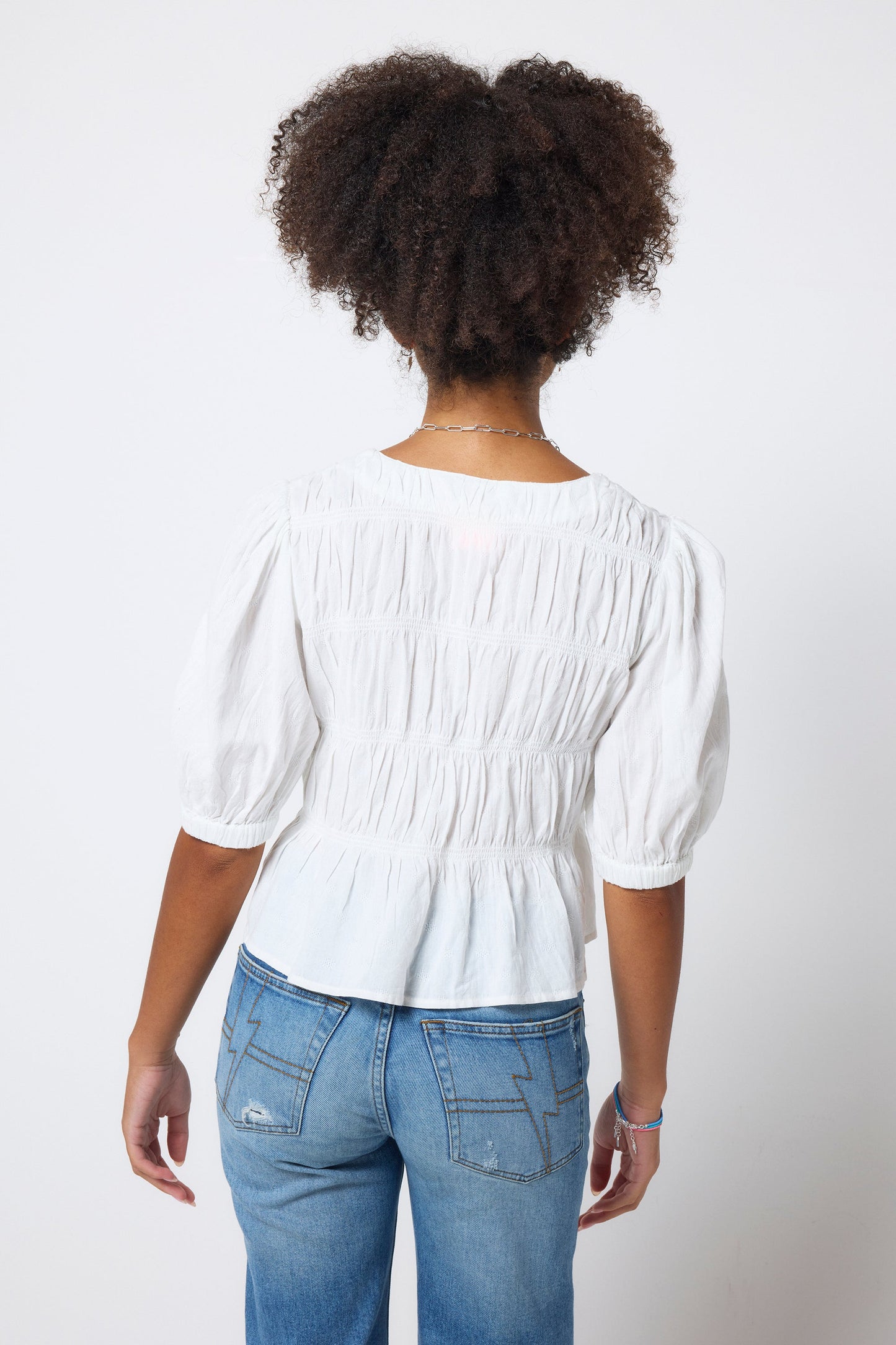 COMING SOON: White Puff Sleeve Smocked Blouse