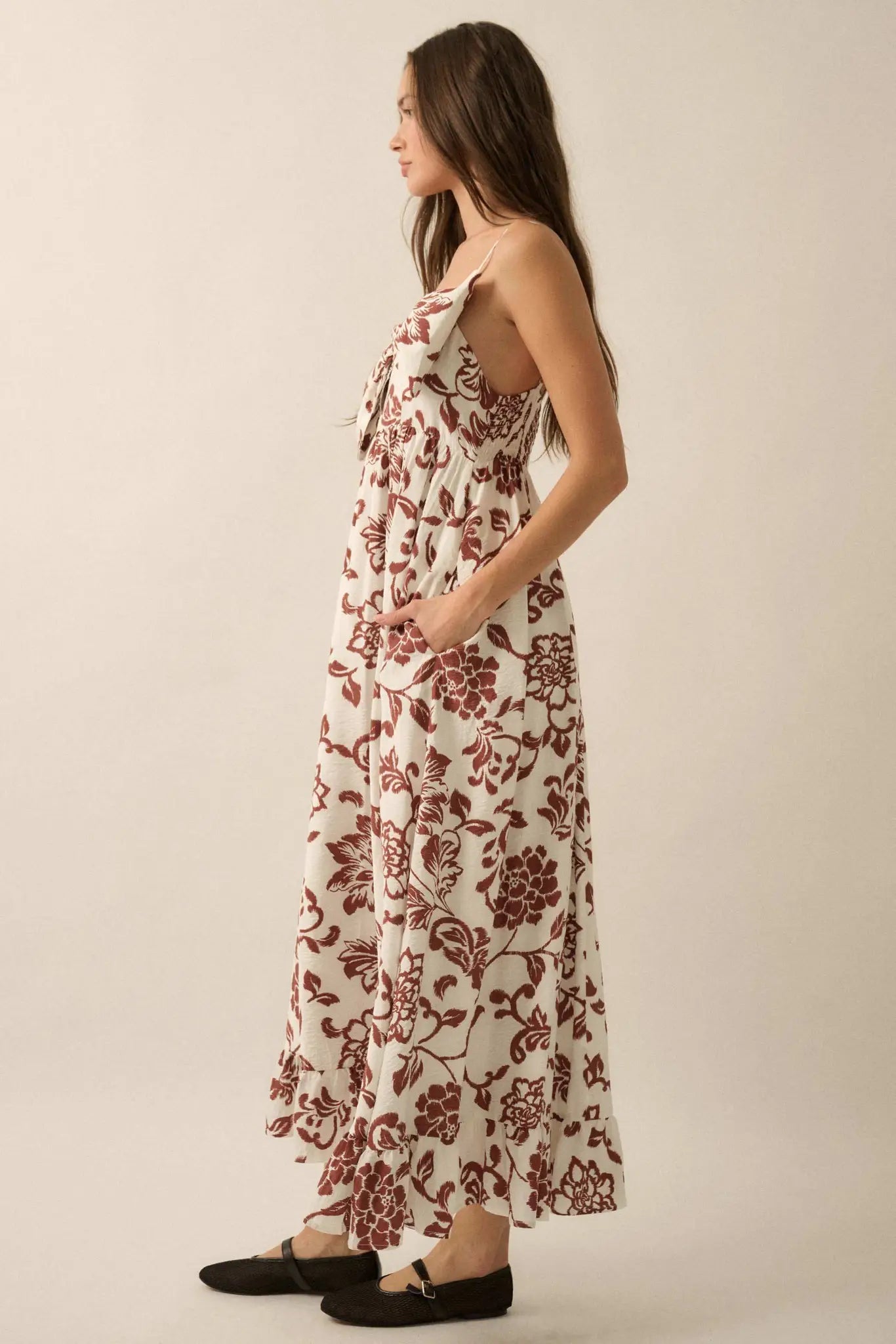 Grow With Love Floral Bow-Bodice Maxi Dress