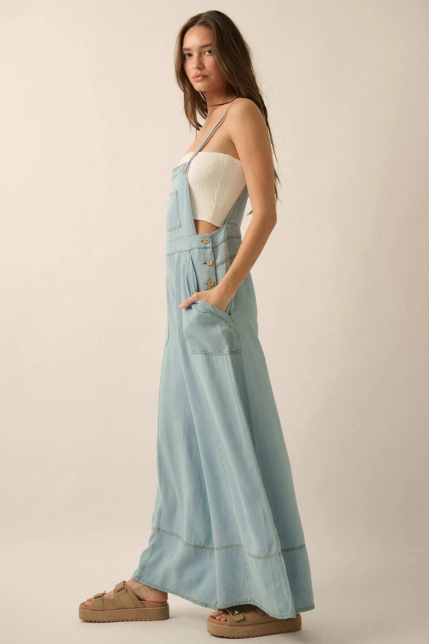 Big River Denim Wide-Leg Overall Jumpsuit