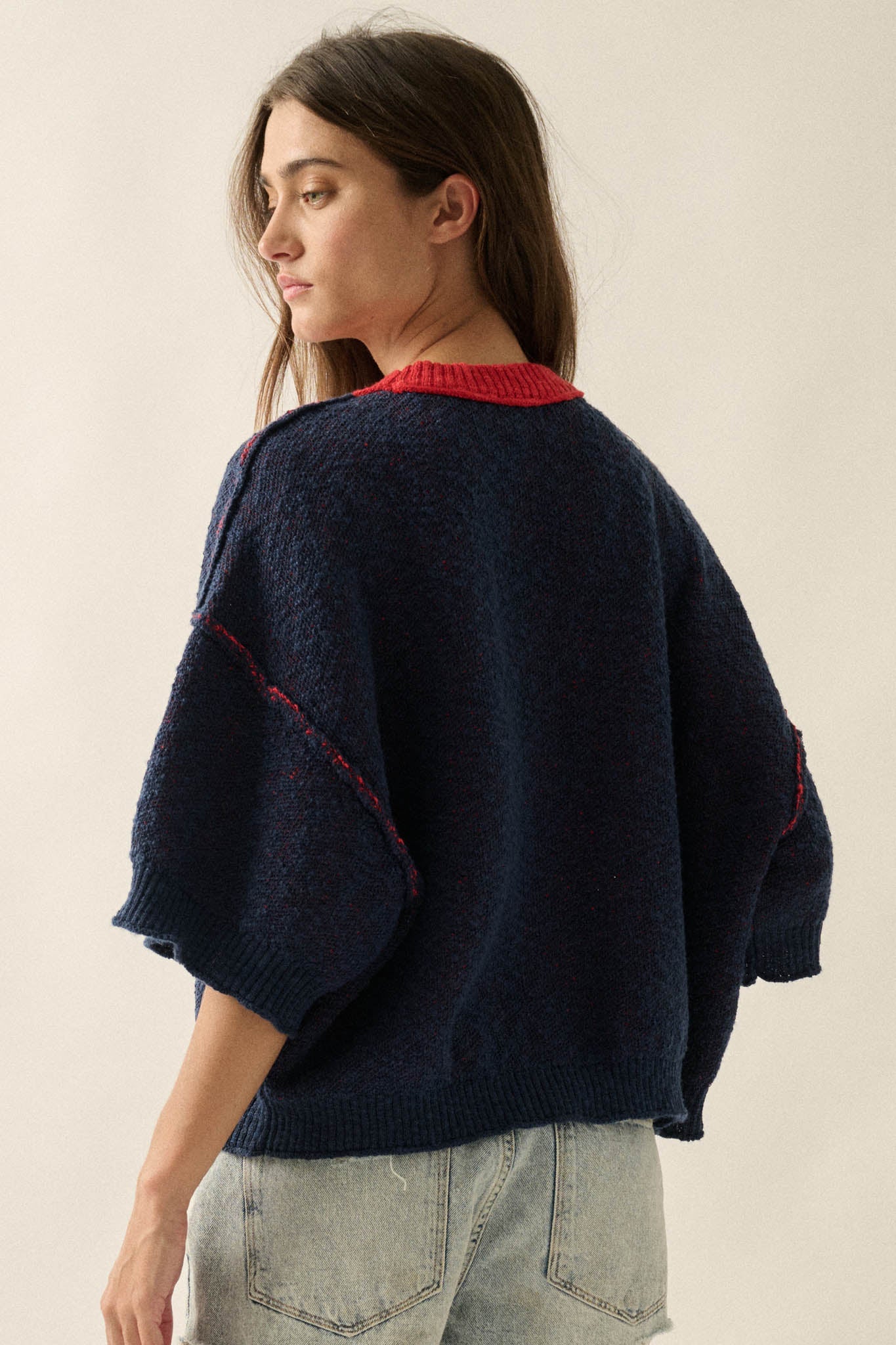 Anchors Up Jacquard-Knit Short-Sleeve Sweater