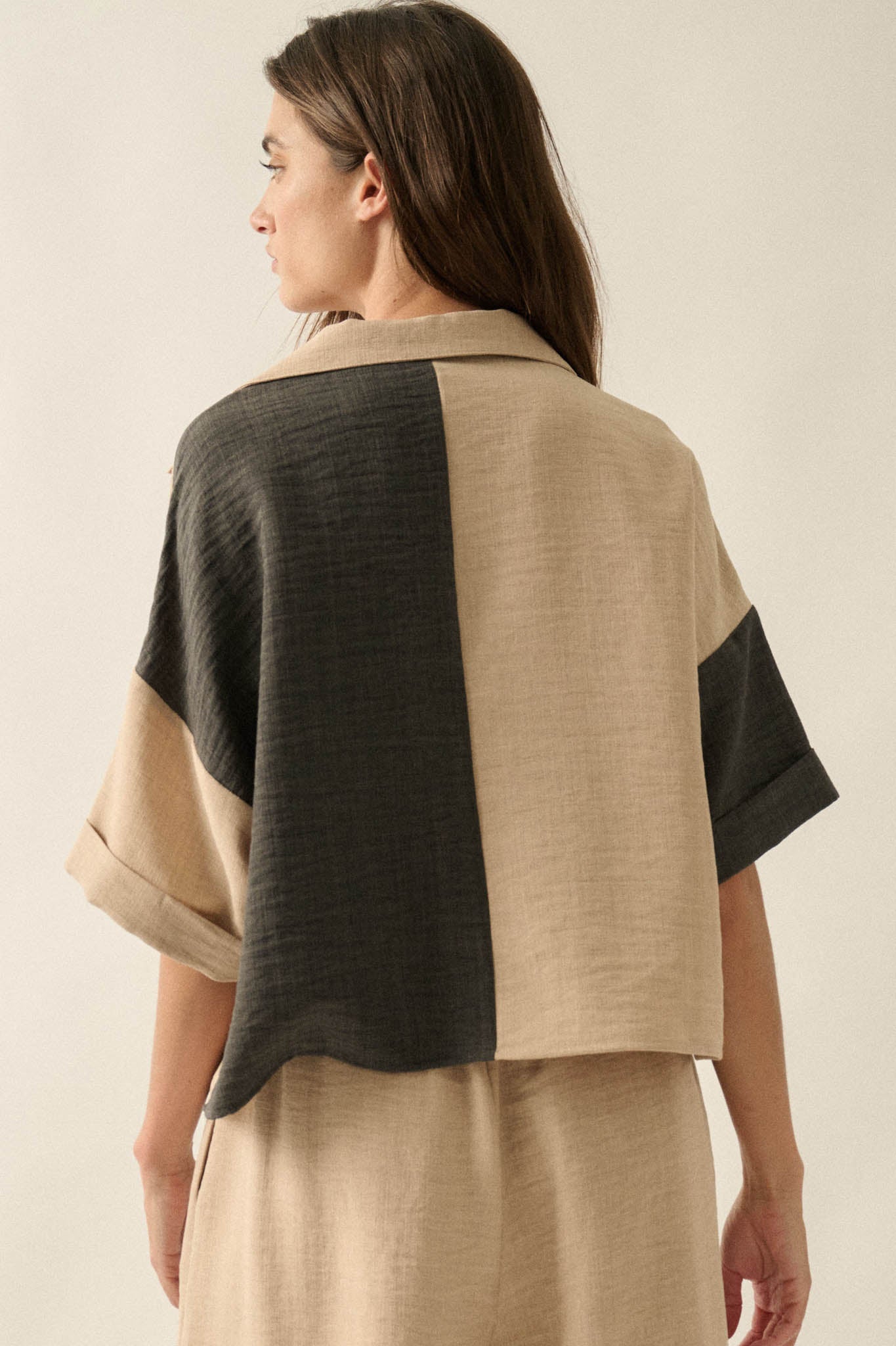 Double Talk Colorblock Short-Sleeve Pocket Shirt