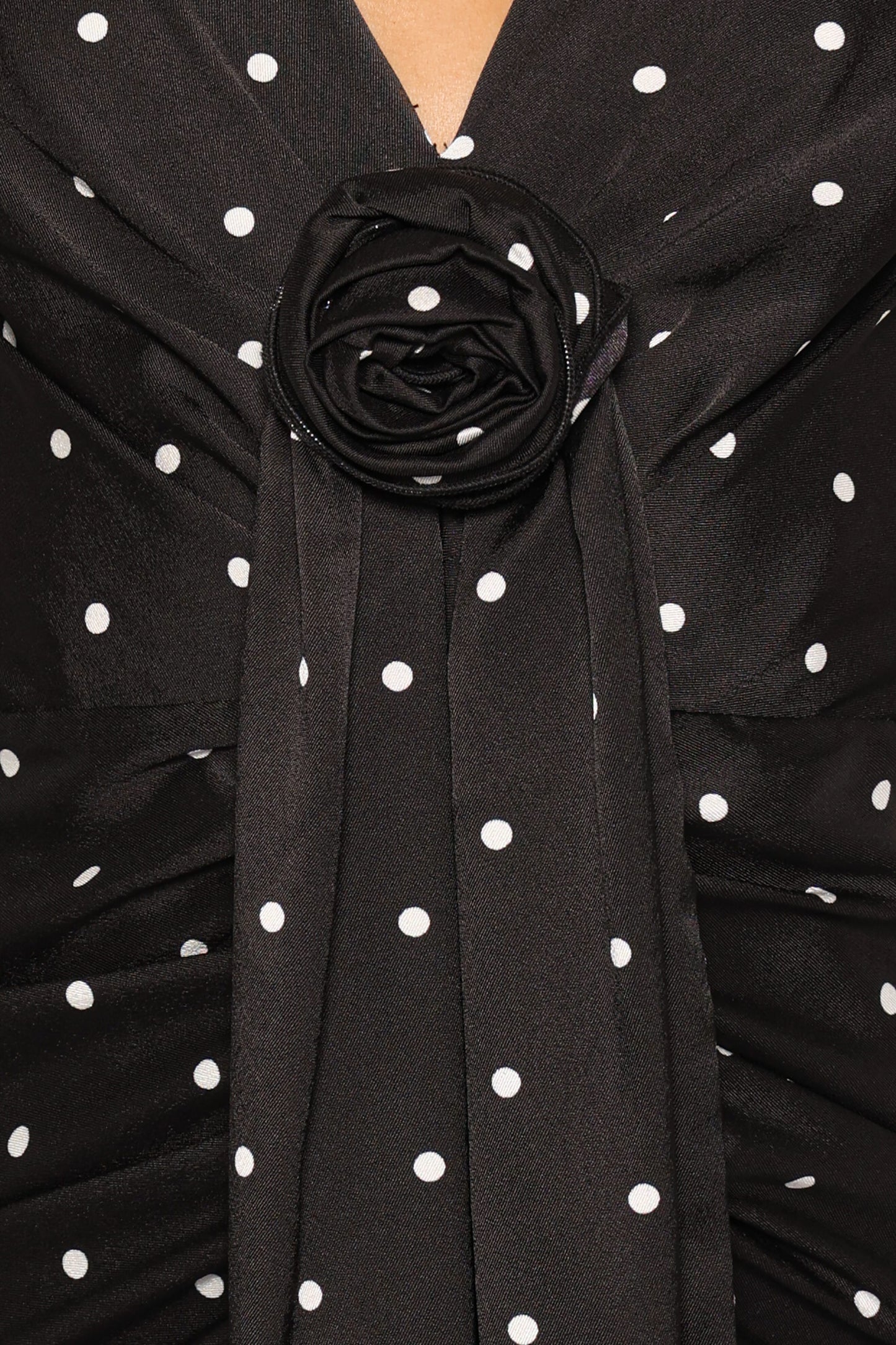 Eluna Midi Dress - Black/Cream Polka Dot