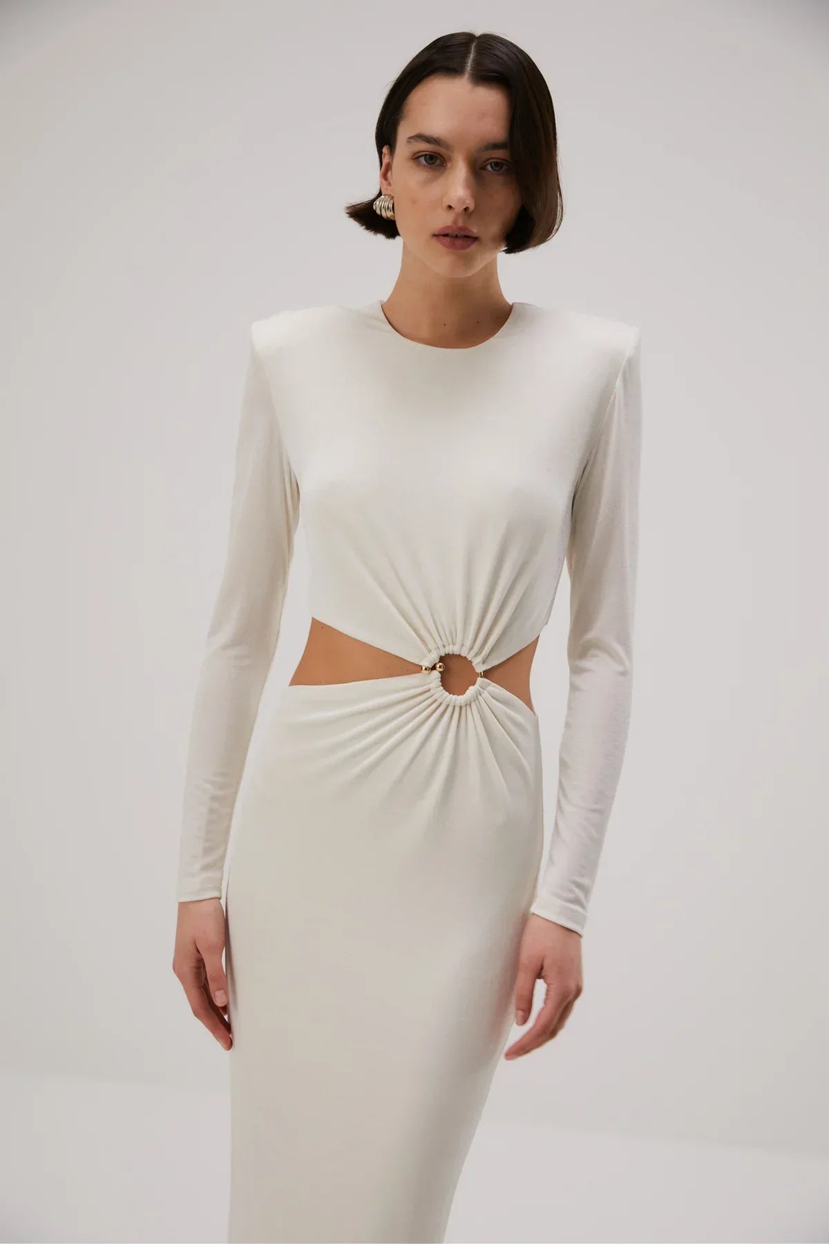 Misha Beatriz Slinky Jersey Midi Dress - Ivory