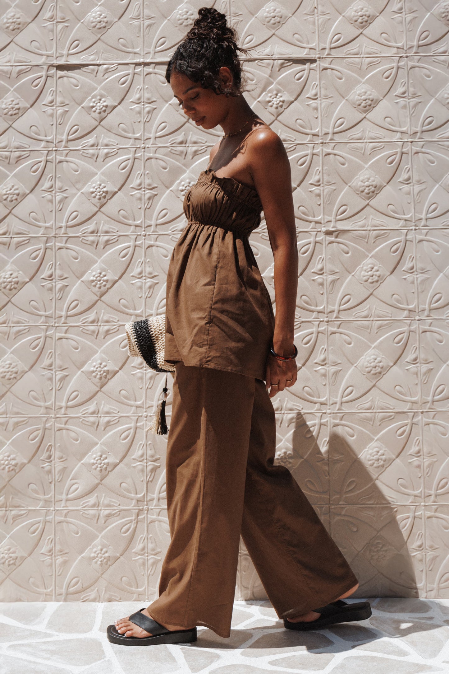 Ember Cotton Pants - Brown