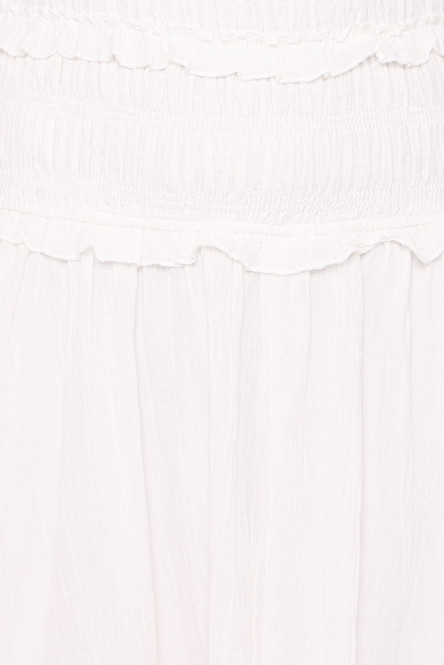 Enola Gather Midi Dress - White