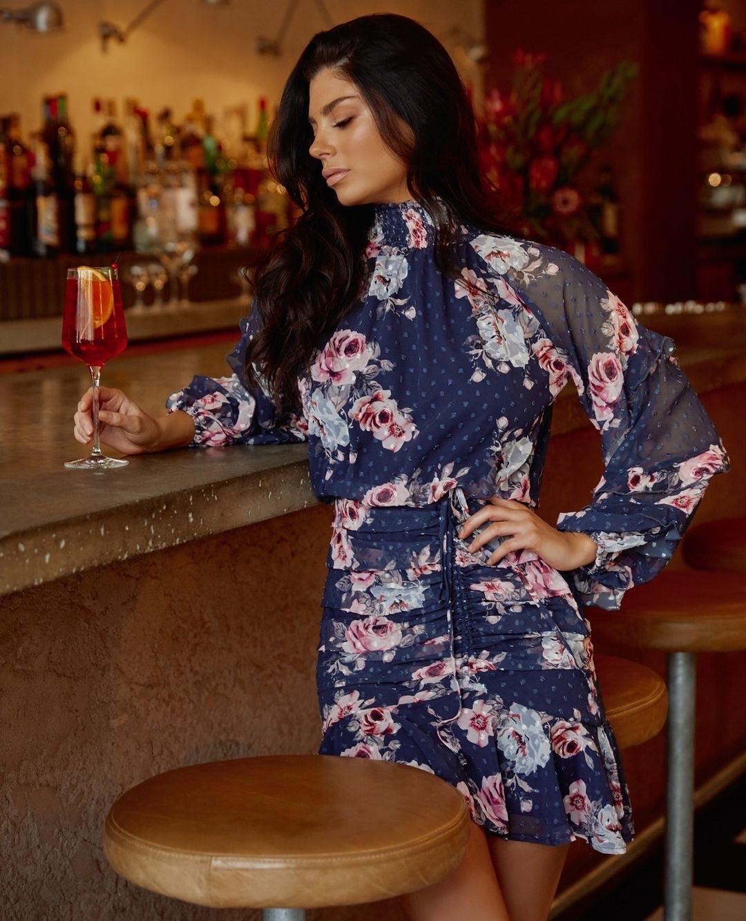 Piper Dress - Navy Floral