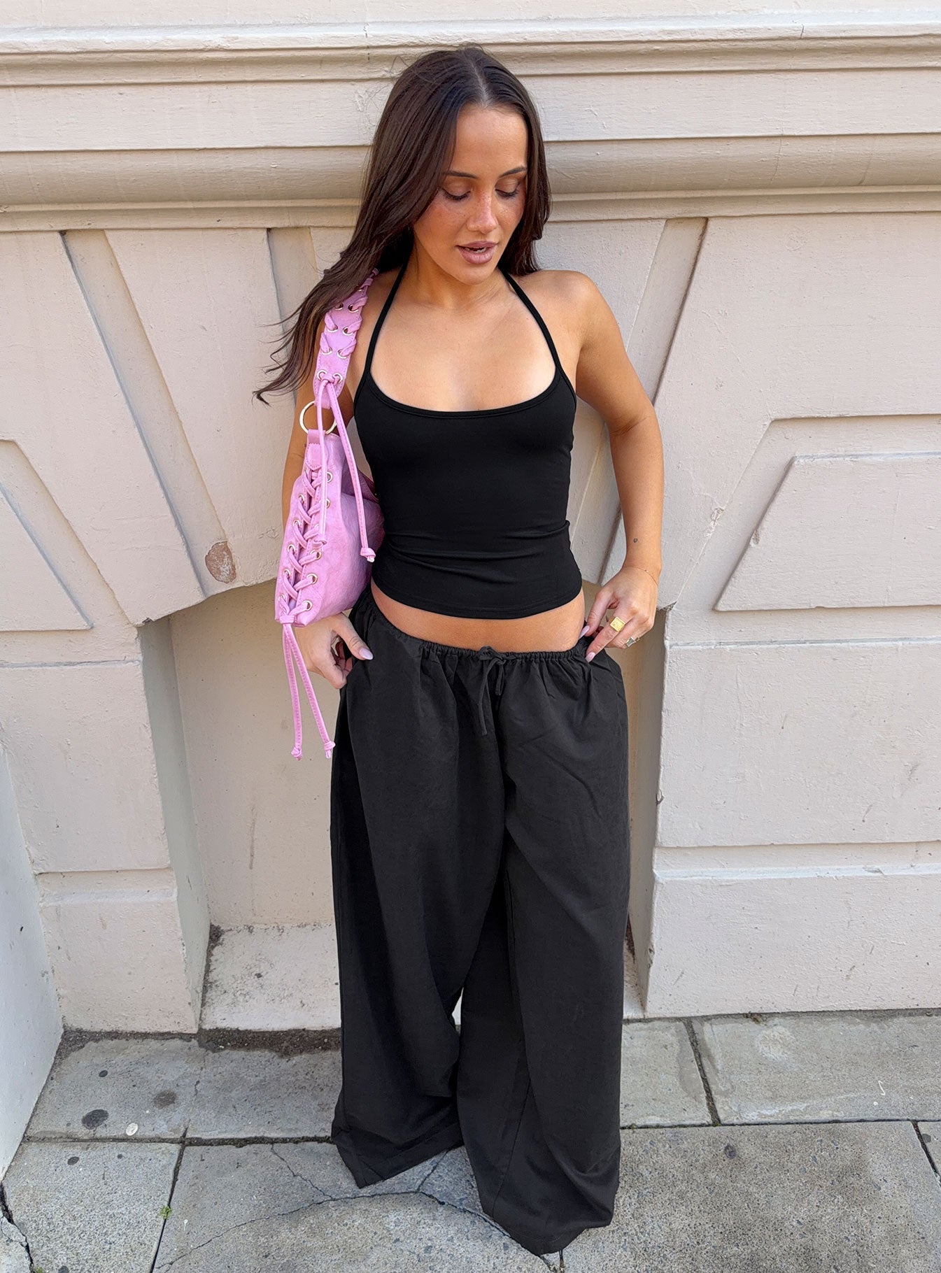 Bungala Oversized Relaxed Pants Black Petite