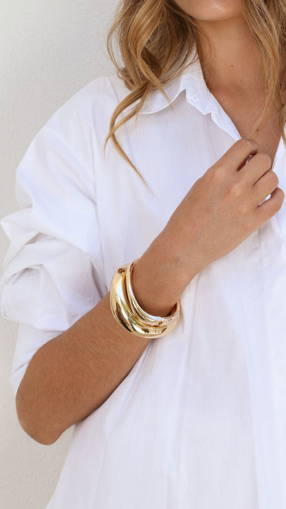 Selena Chunky Bangles 2 Pack - Gold