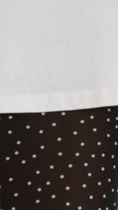 Elena Top and Maxi Skirt Set - White/Black Polka